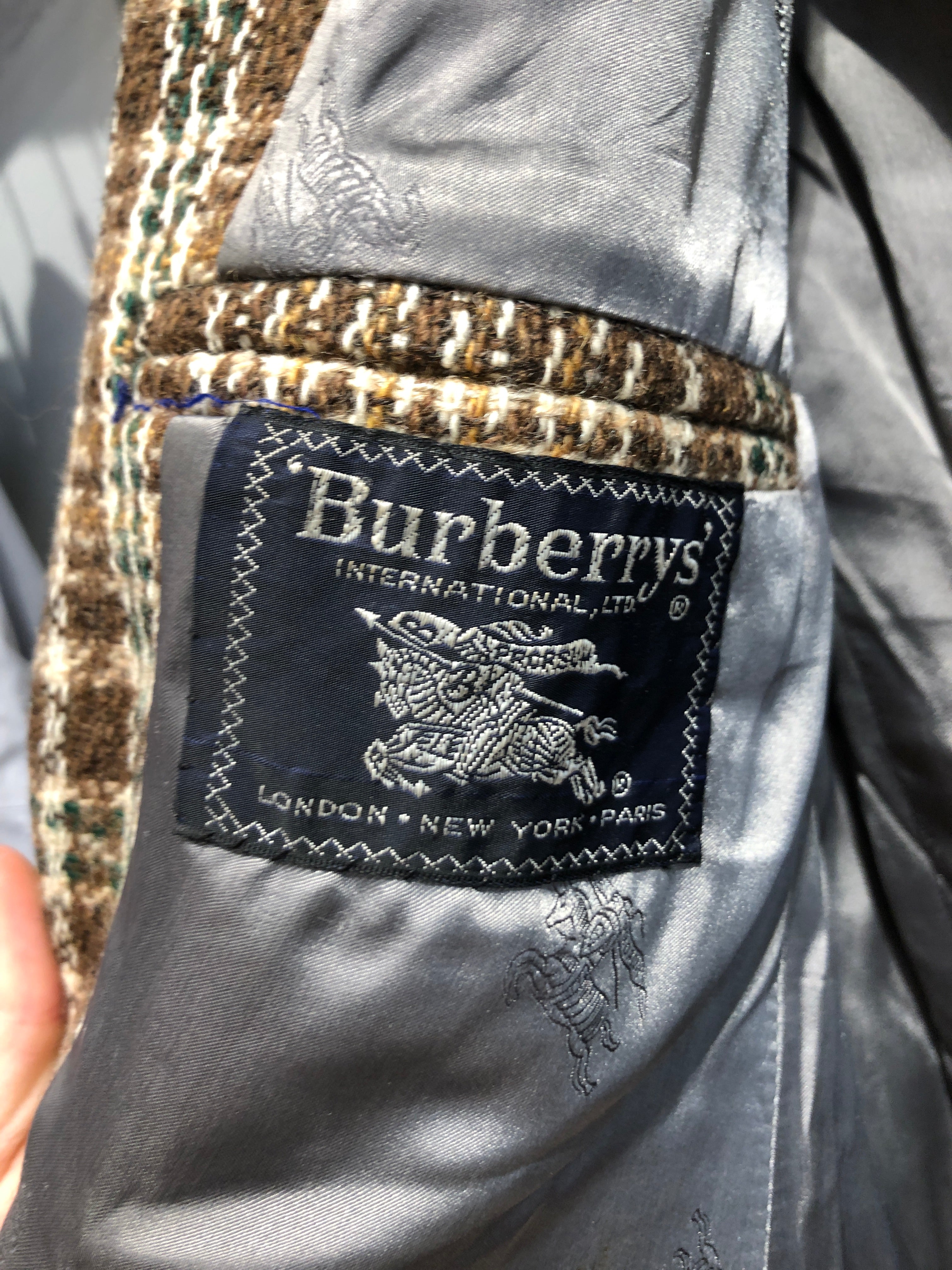 BURBERRYS/Jacket/Wool/BEG/Plaid/beige brown green plaid view 4