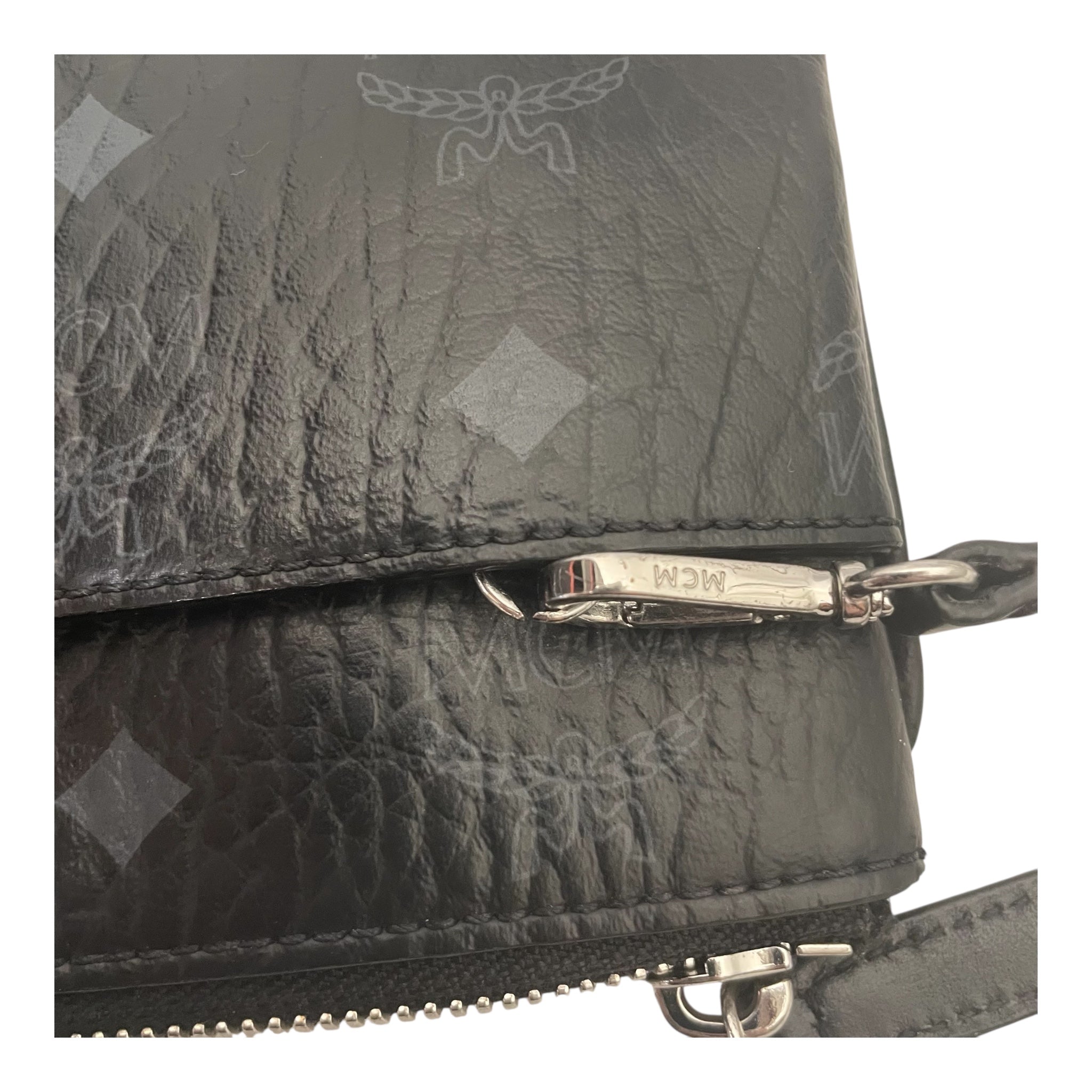 MCM/Cross Body Bag/Monogram/Leather/BLK/POUCH/VISETOS view 4