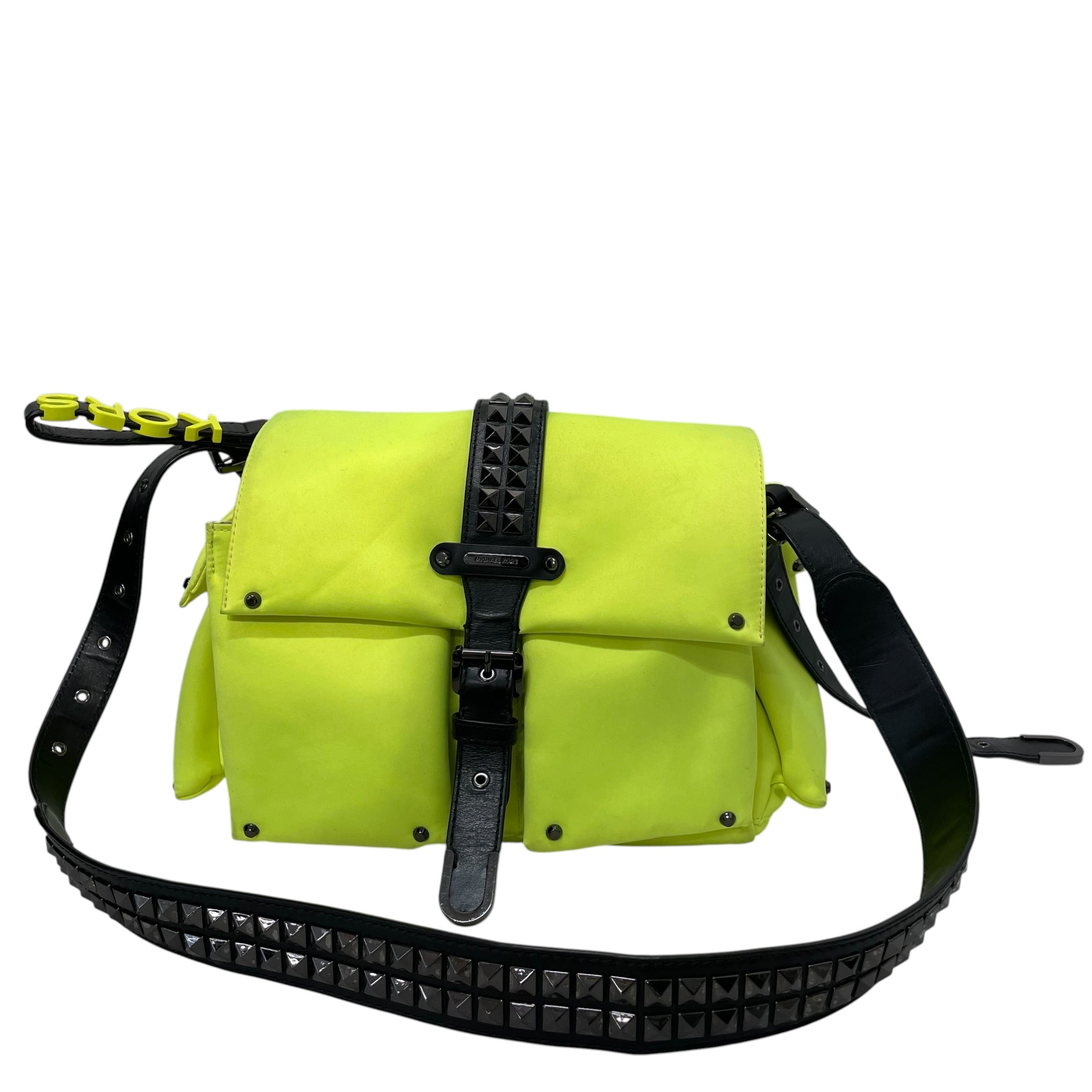 MICHAEL KORS/Cross Body Bag/Polyester/YEL/neon yellow kors zipper view 1