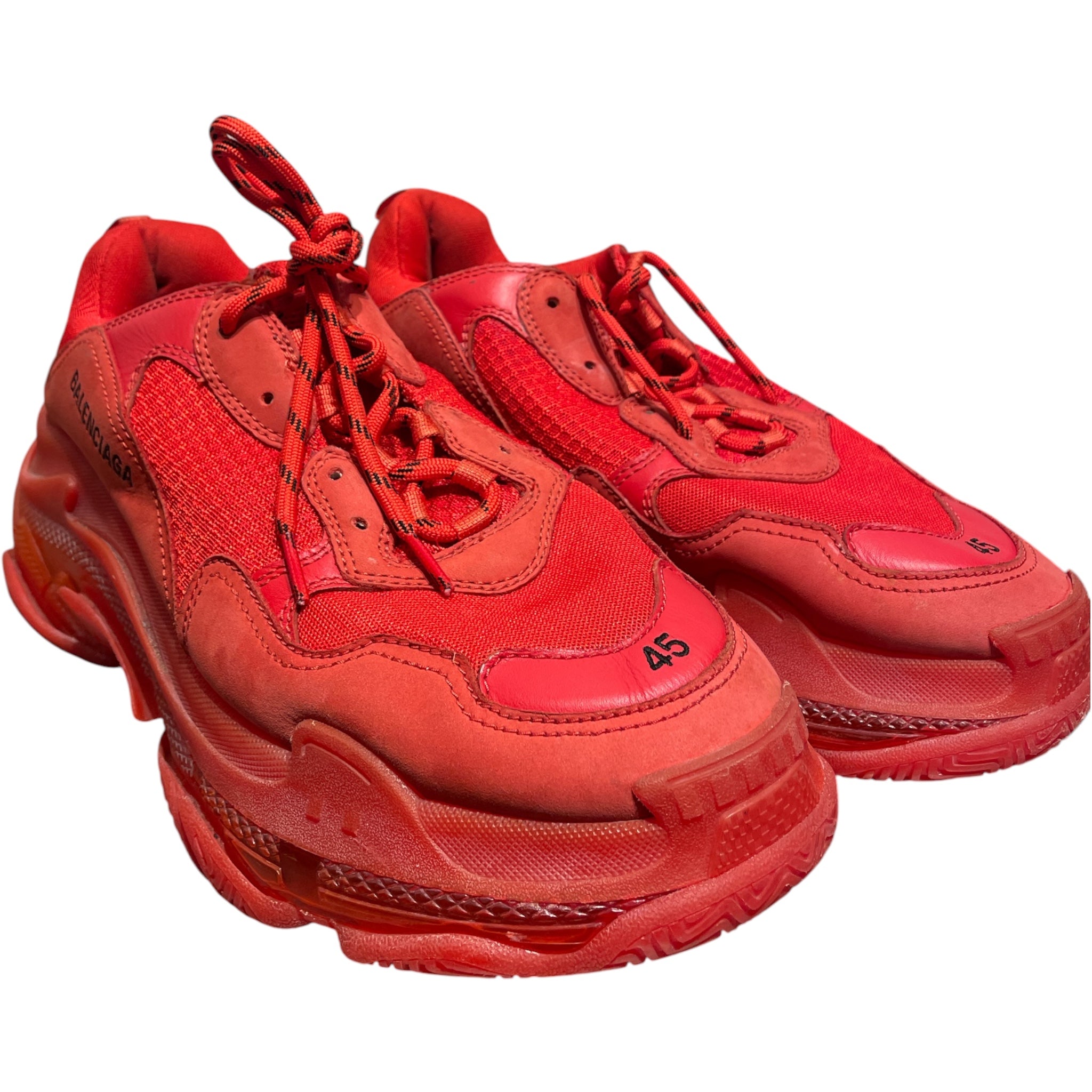 BALENCIAGA/Low-Sneakers/EU 45/RED/Triple S Sneaker All red view 1