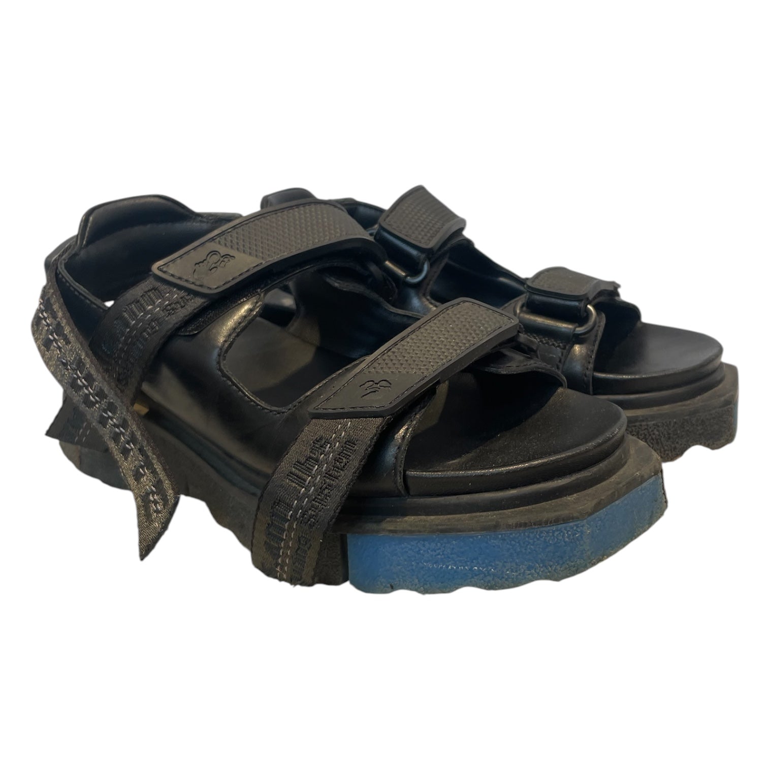 OFF-WHITE/Sandals/EU 37/Leather/BLK/BLUE TOE view 1