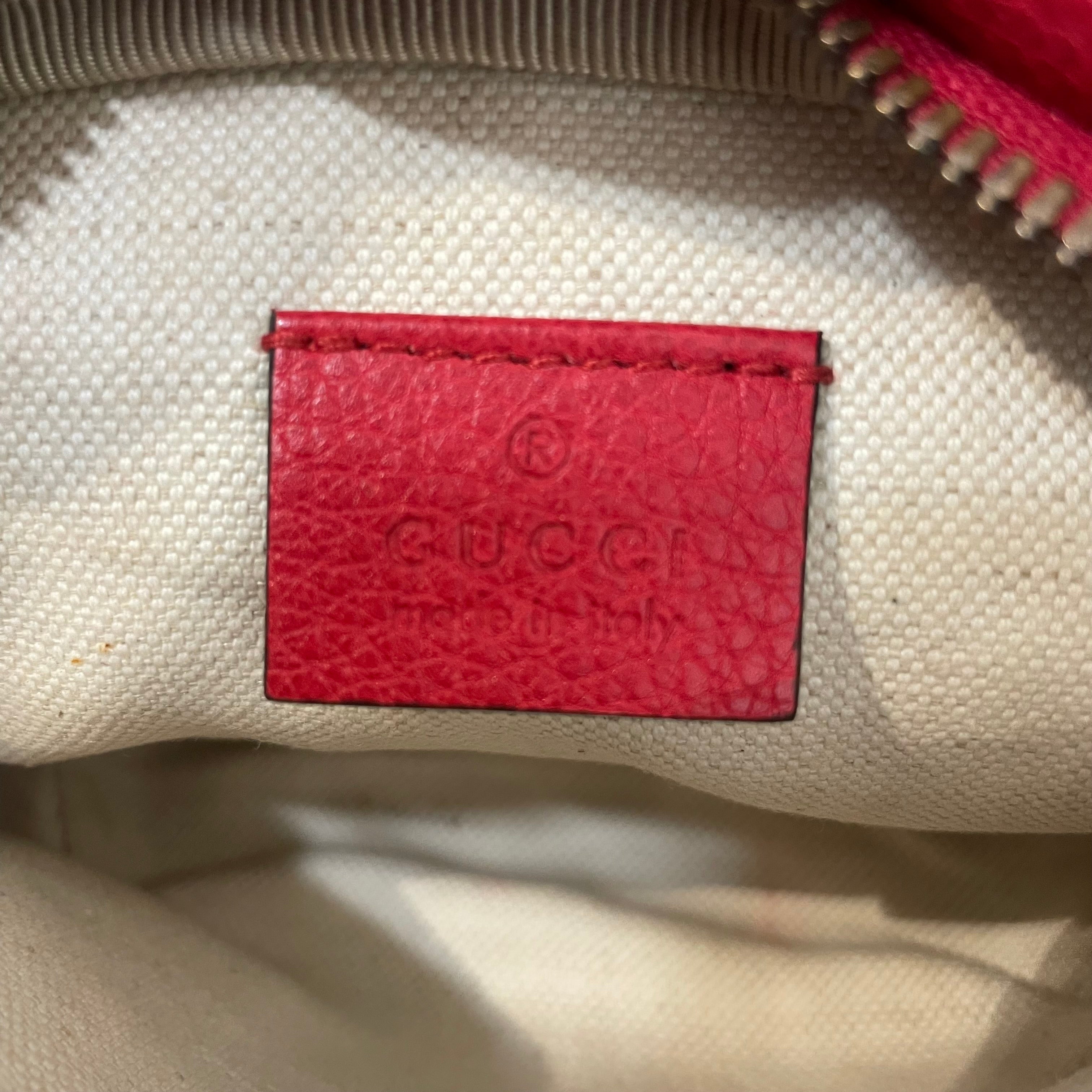 GUCCI/Fanny Pack/Leather/RED/retro print belt bag view 5