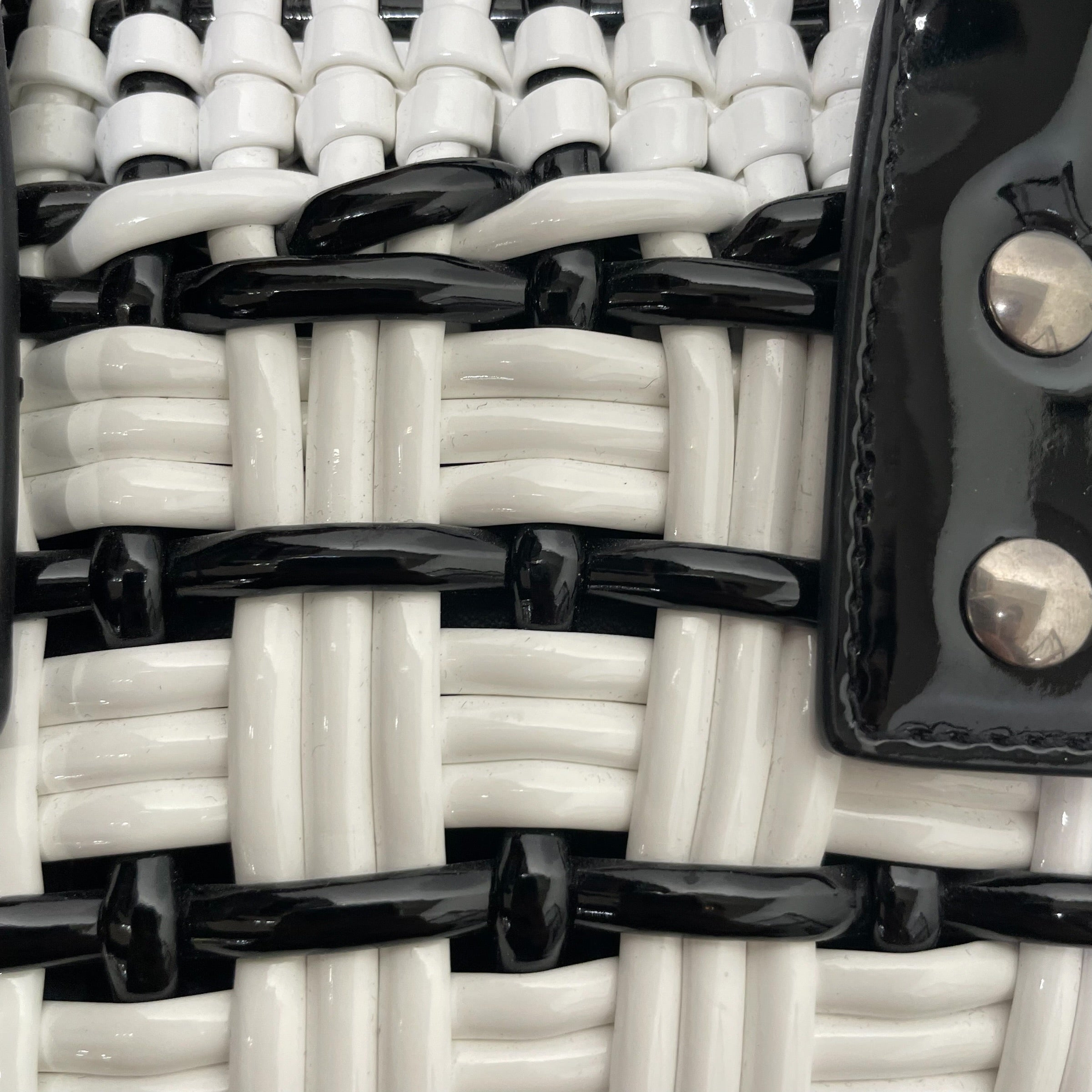 BALENCIAGA/Hand Bag/Stripe/WHT/PLASTIC BASKET BLK view 7