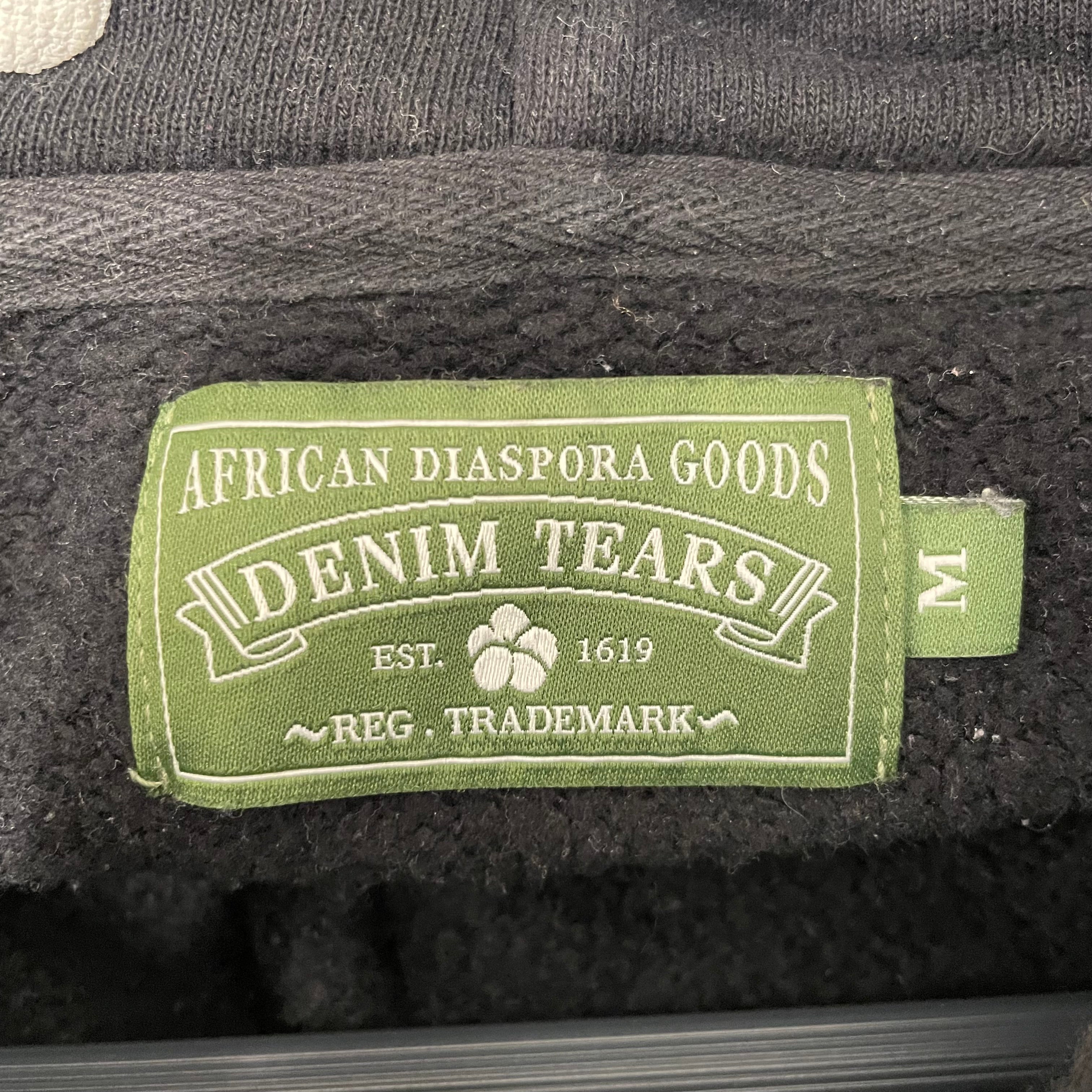 DENIM TEARS/Hoodie/M/All Over Print/Cotton/BLK/ view 3
