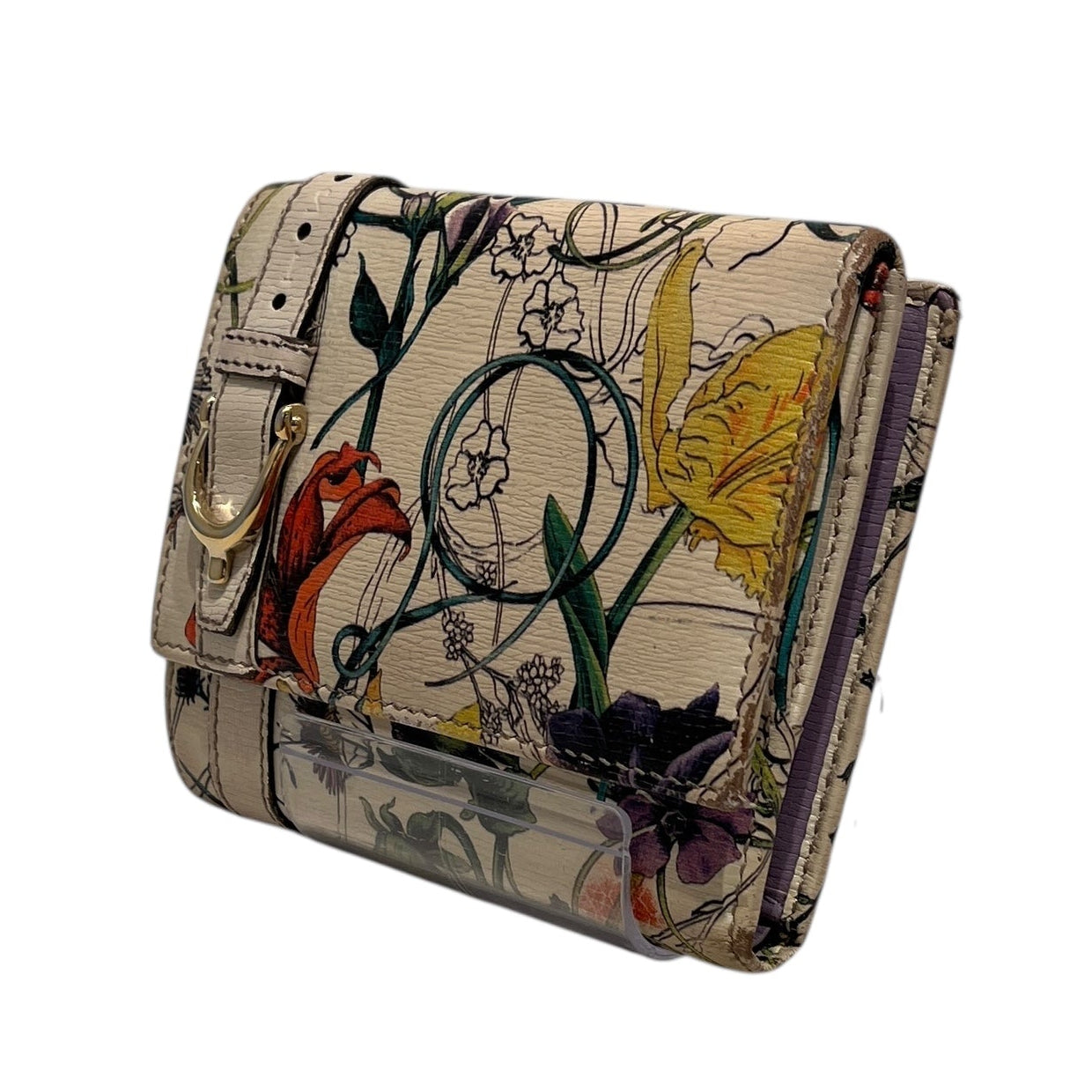 GUCCI/Bifold Wallet/Floral Pattern/Leather/CRM/GUCCI FLORA PRINT BIFOLD view 2