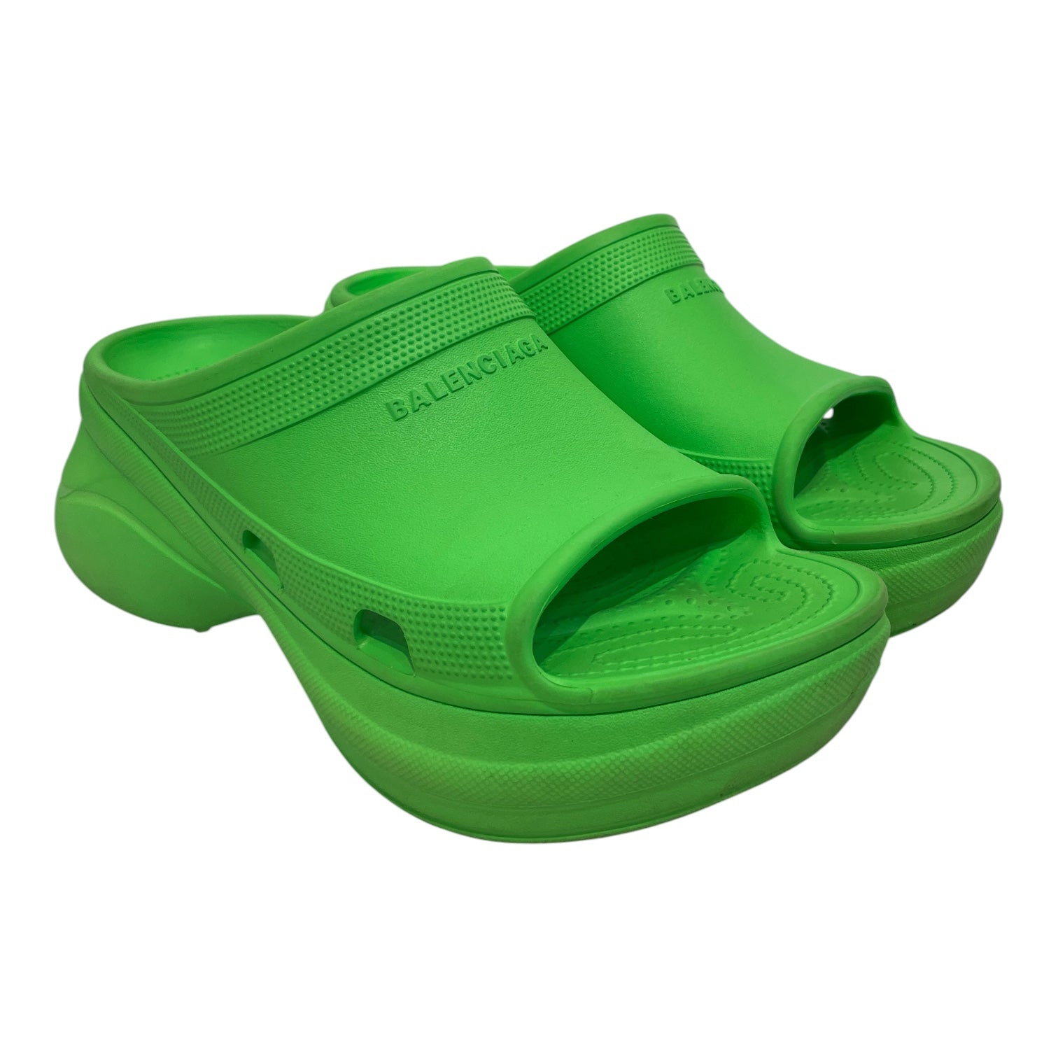BALENCIAGA/Sandals/EU 44/Acrylic/GRN/pool croc collab view 1