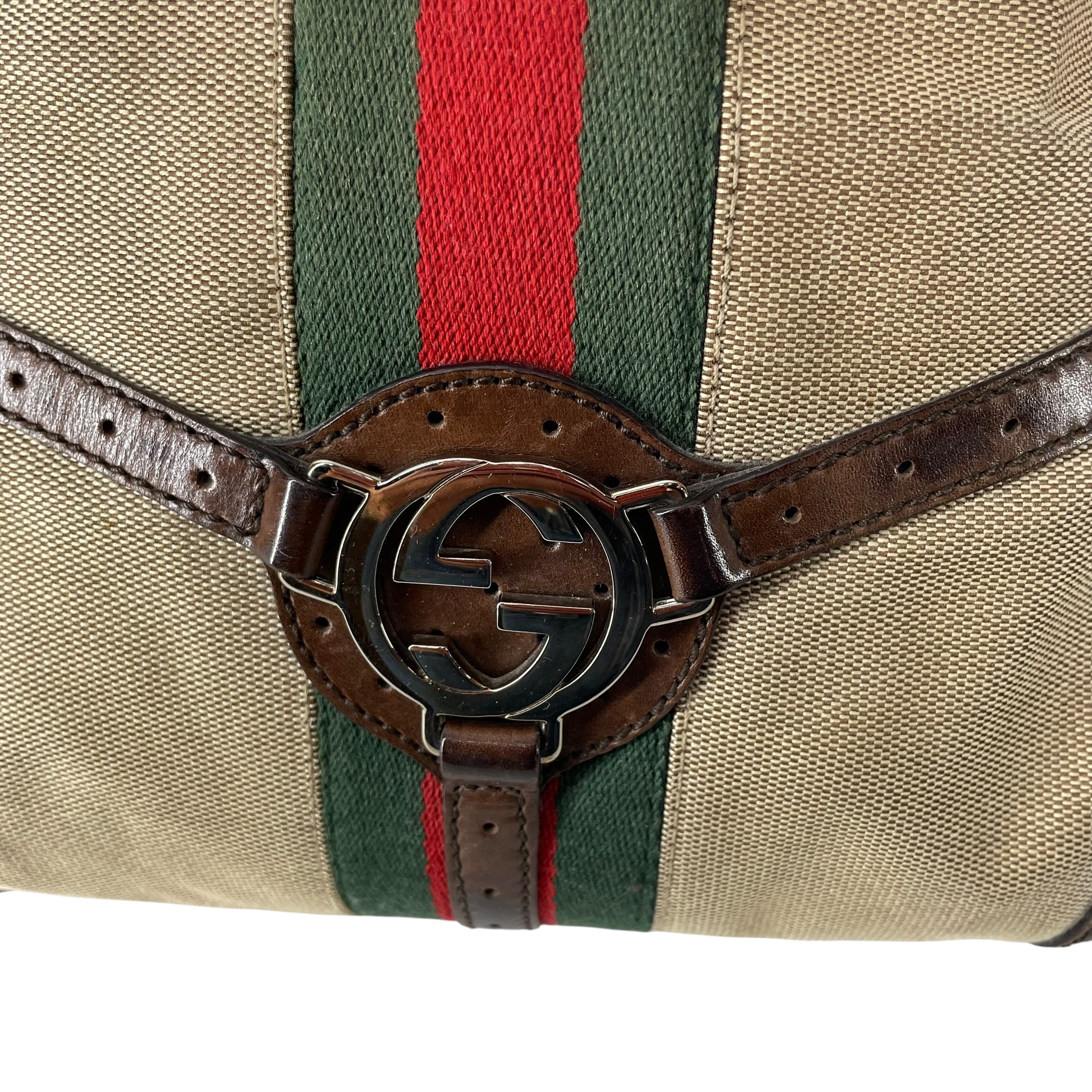 GUCCI/Hand Bag/Leather/BEG/REINS CANVAS view 6