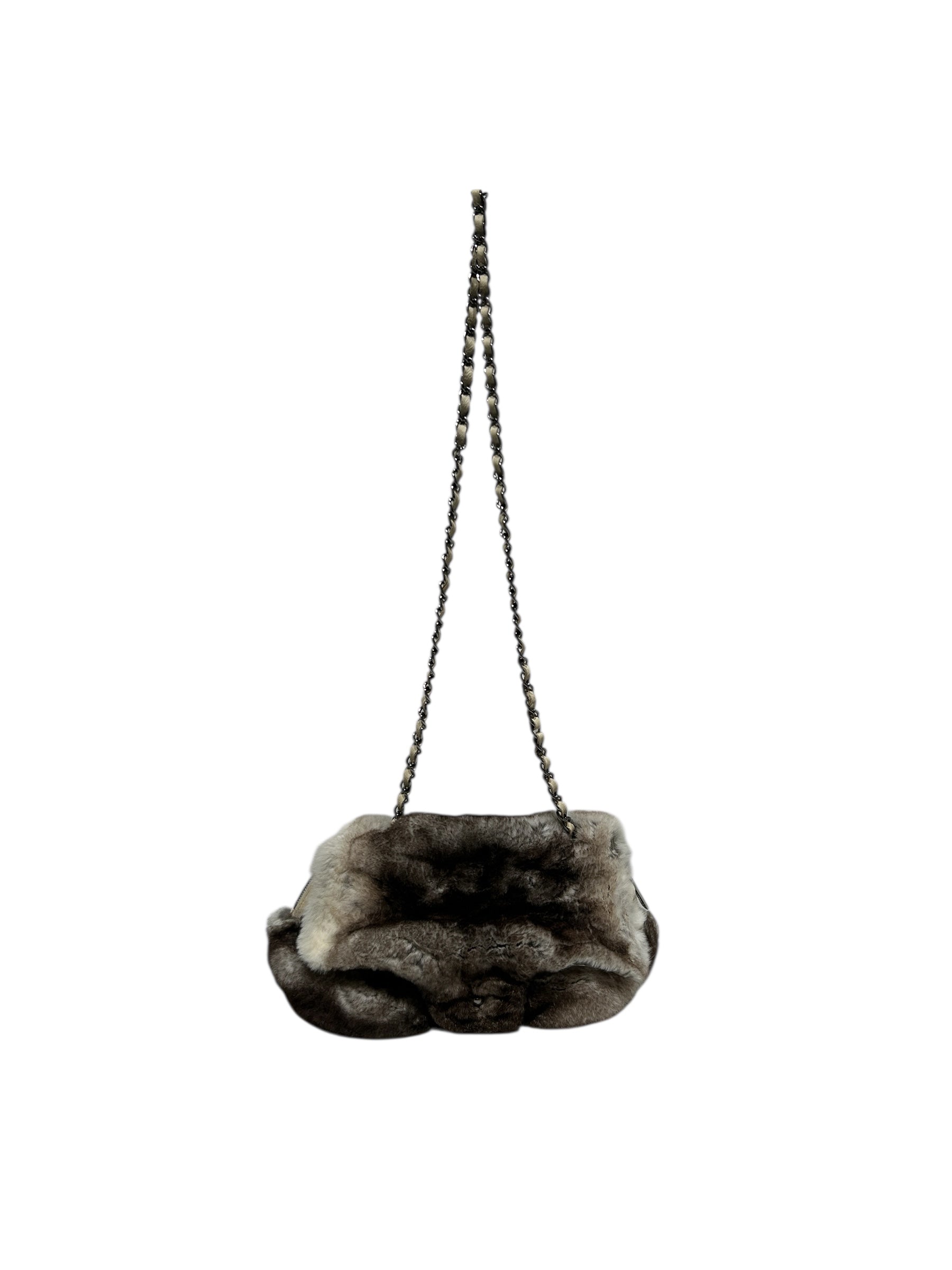 CHANEL/Bag/Animal Pattern/Fur/GRY/CHINCHILLA FUR FLAP BAG view 1