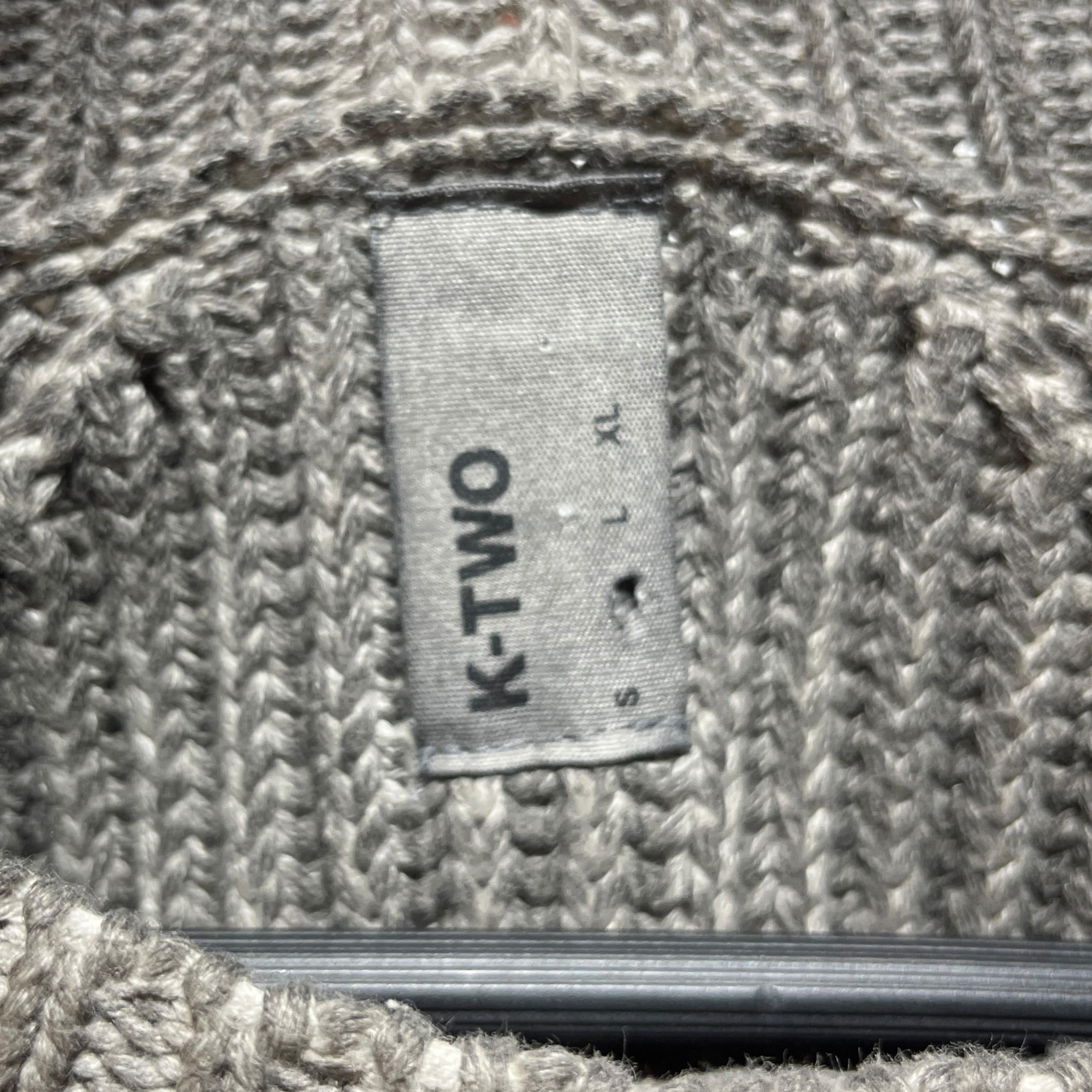 K-TWO STUDIOS/Sweater/M/Cotton/GRY/Washed Grey Knit Open Holes view 3