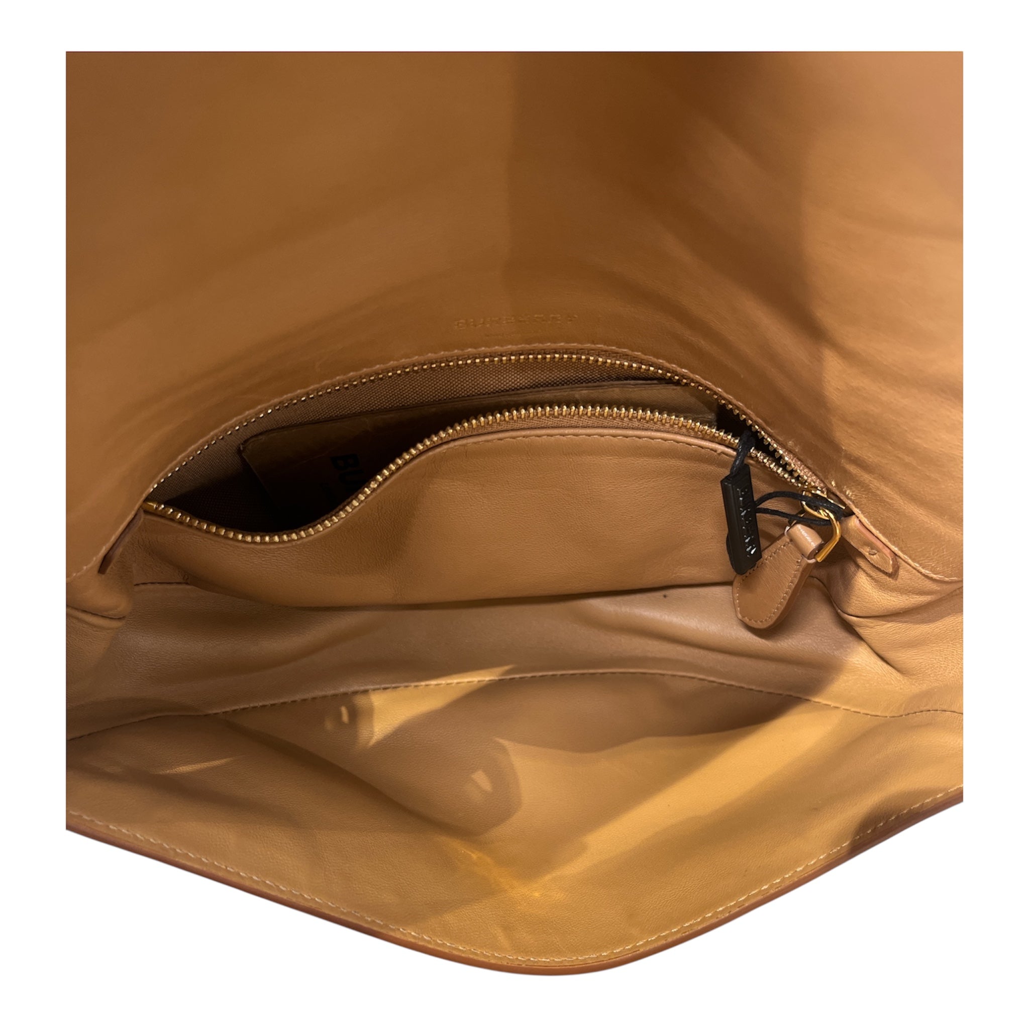 BURBERRY/Hand Bag/Leather/BEG/gold links view 4