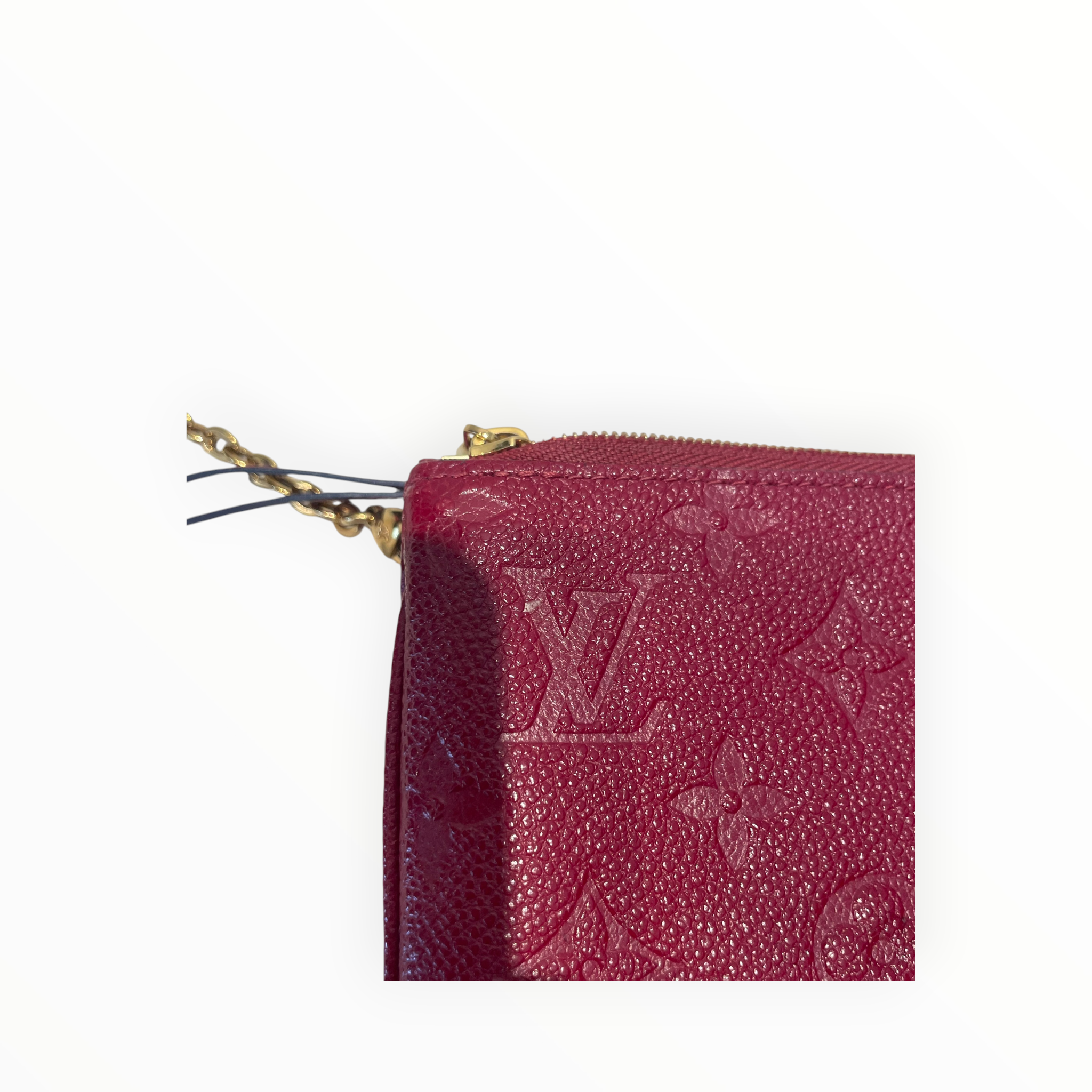 LOUIS VUITTON/Cross Body Bag/Leather/RED/Empreinte Pochette view 8