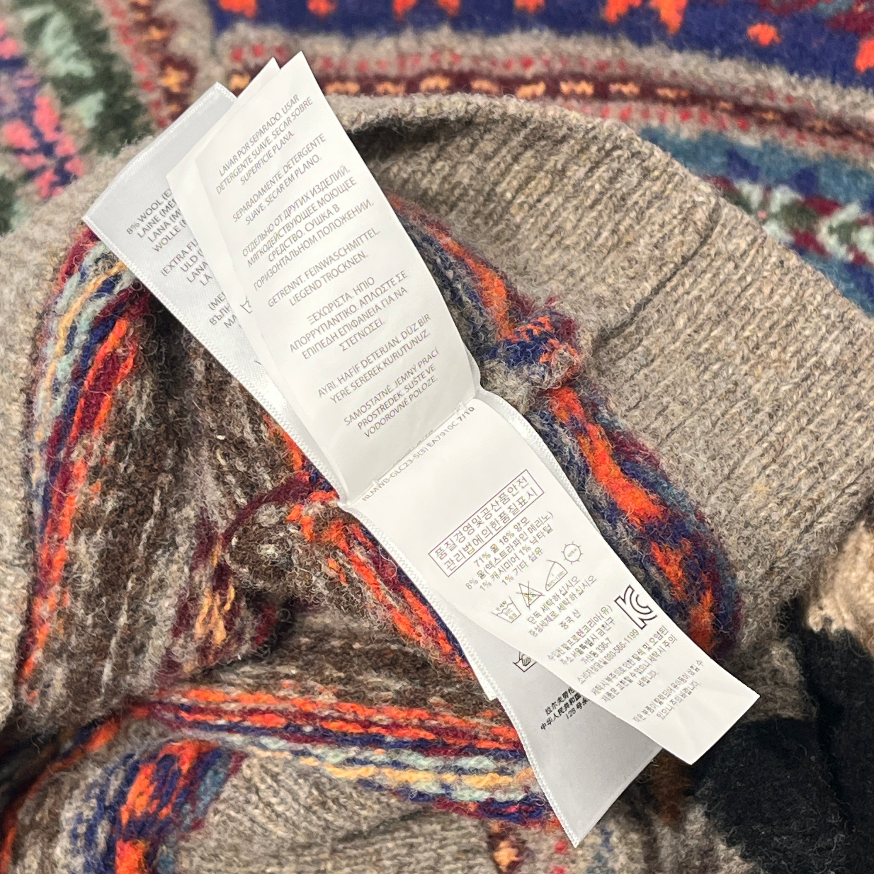 POLO RALPH LAUREN/Sweater/XXL/Wool/GRY/polo bear dappered (lil hole) view 7