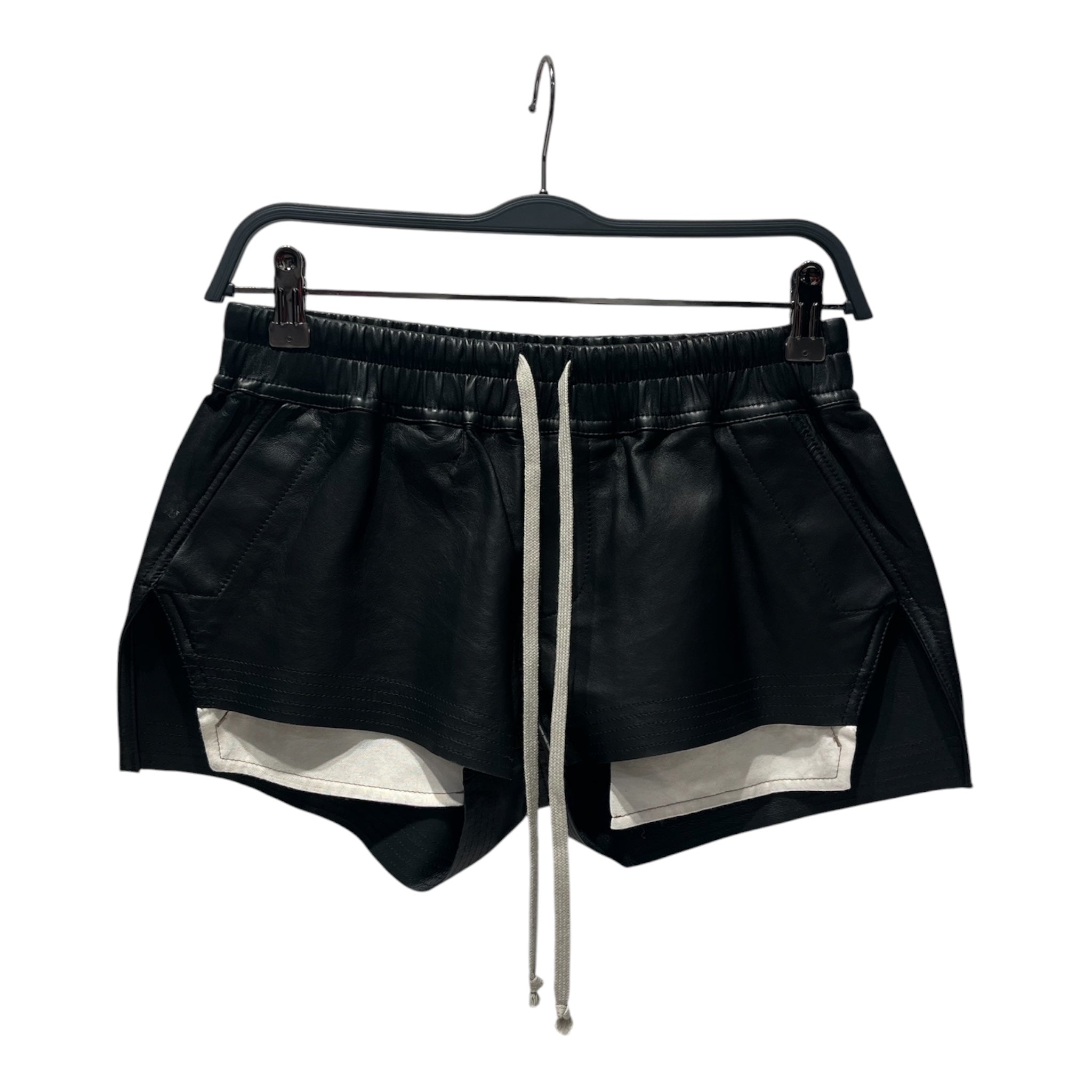 Rick Owens/Shorts/4/Lambskin/BLK/LAM-LEATHER SHORTS view 1