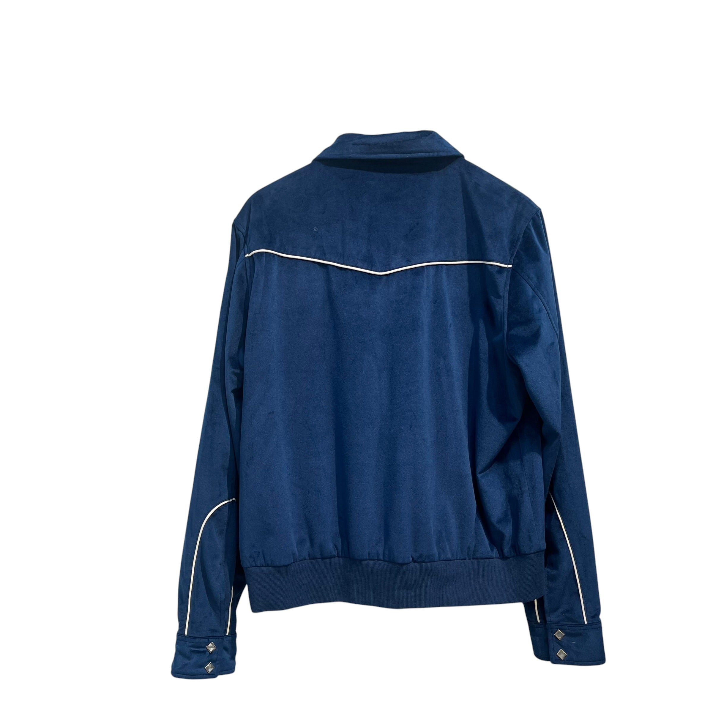 STRAIGHT TO HELL/Flight Jkt/XL/Polyester/BLU/Single Breasted/DIAMOND PEARL SNAP-WESTERN view 2