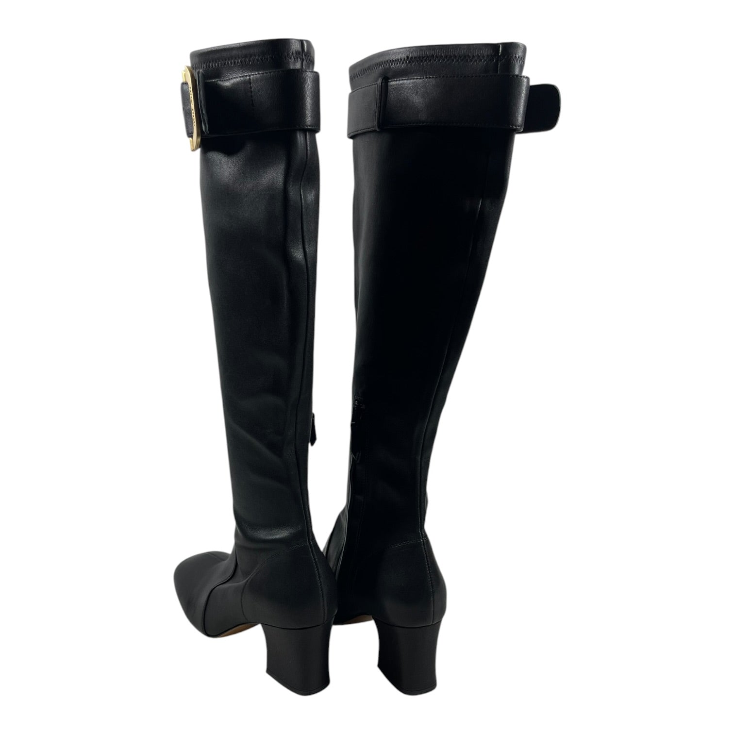 MIU MIU/Long Boots/EU 38/Leather/BLK/GOLD BUCKLE NAPPA LEATHER view 2