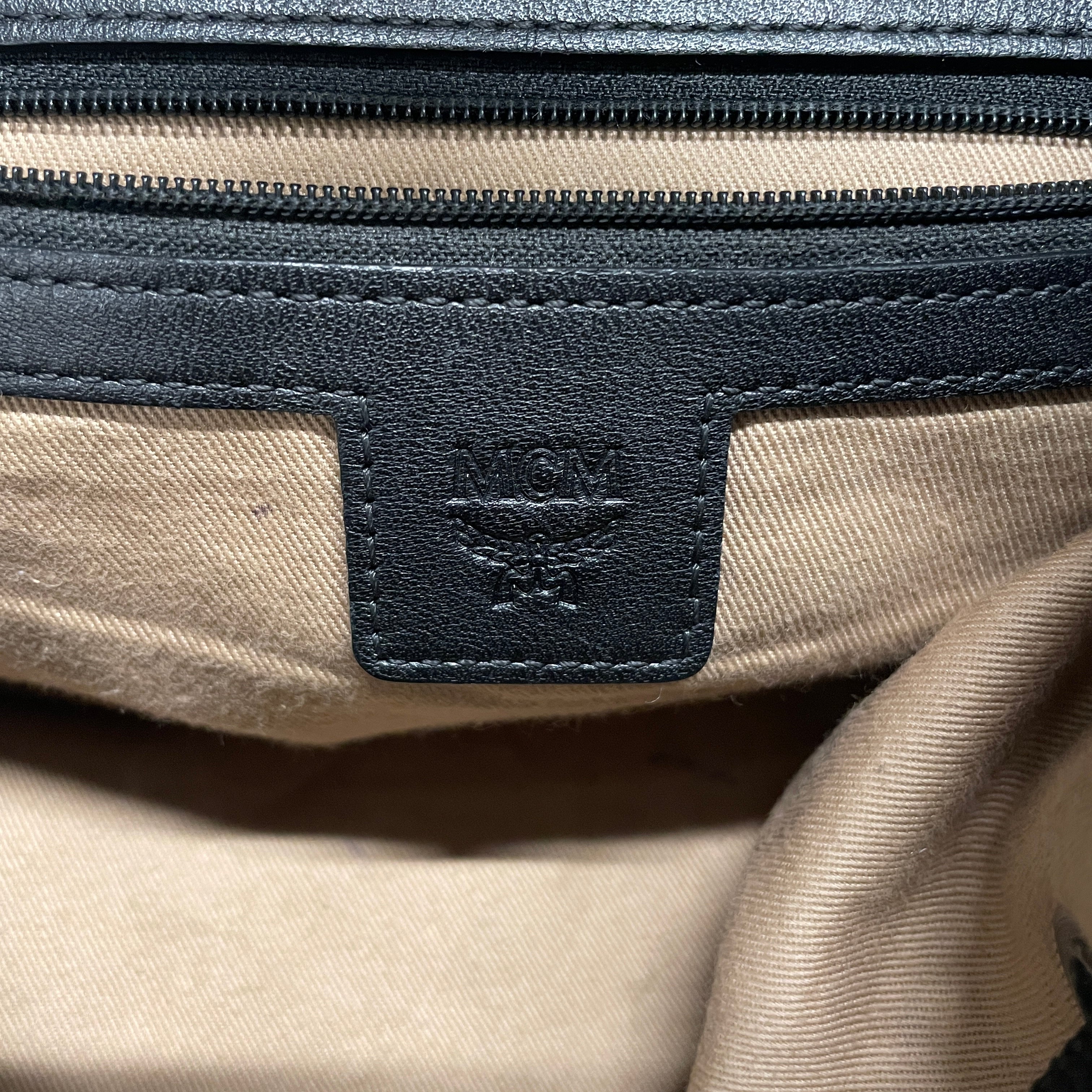MCM/Backpack/Monogram/Leather/BRW/BLACK TXT TIRM view 4