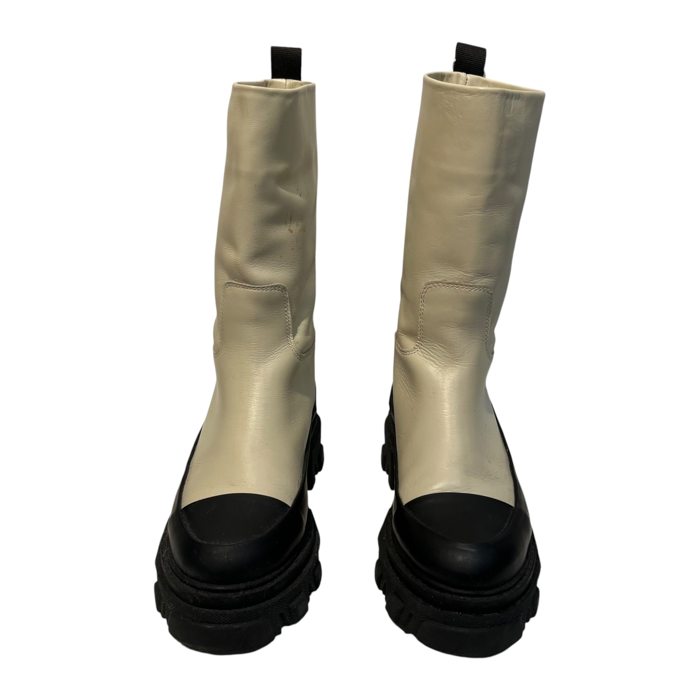 GANNI/Long Boots/UK 9/Leather/CRM/tubular boots view 3