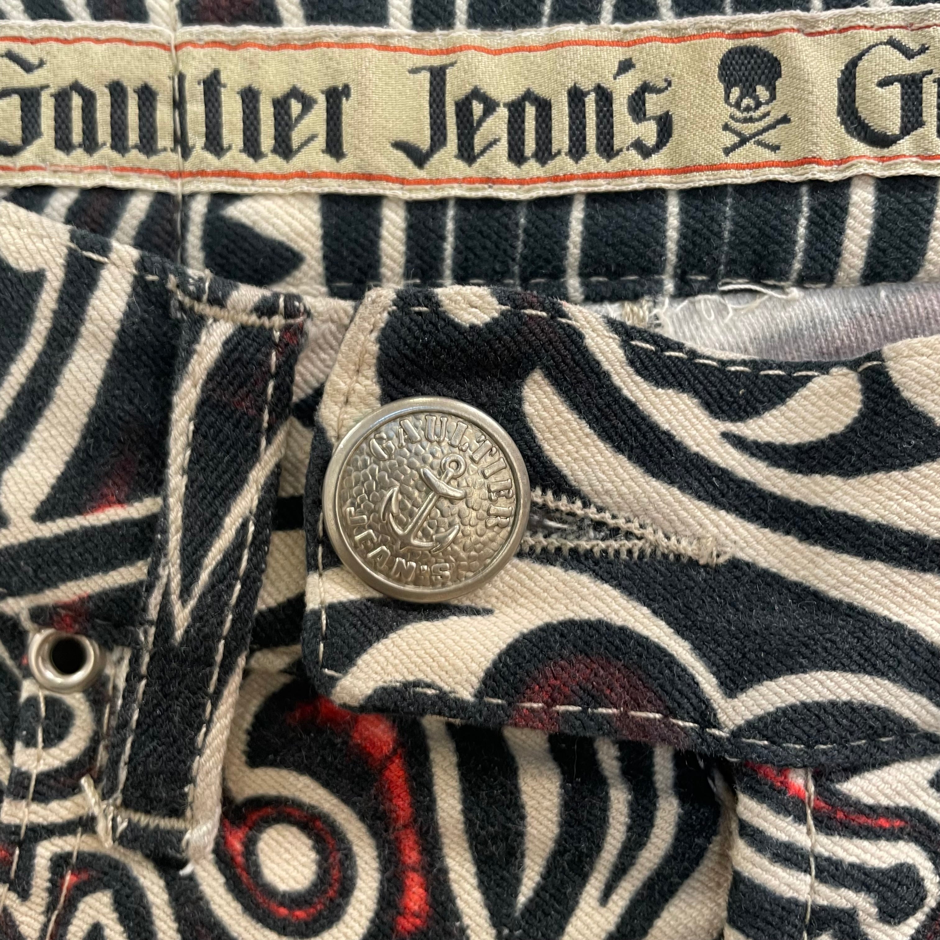 Jean Paul Gaultier/Bottoms/24/All Over Print/Denim/CRM/TRIBAL PRINT view 3