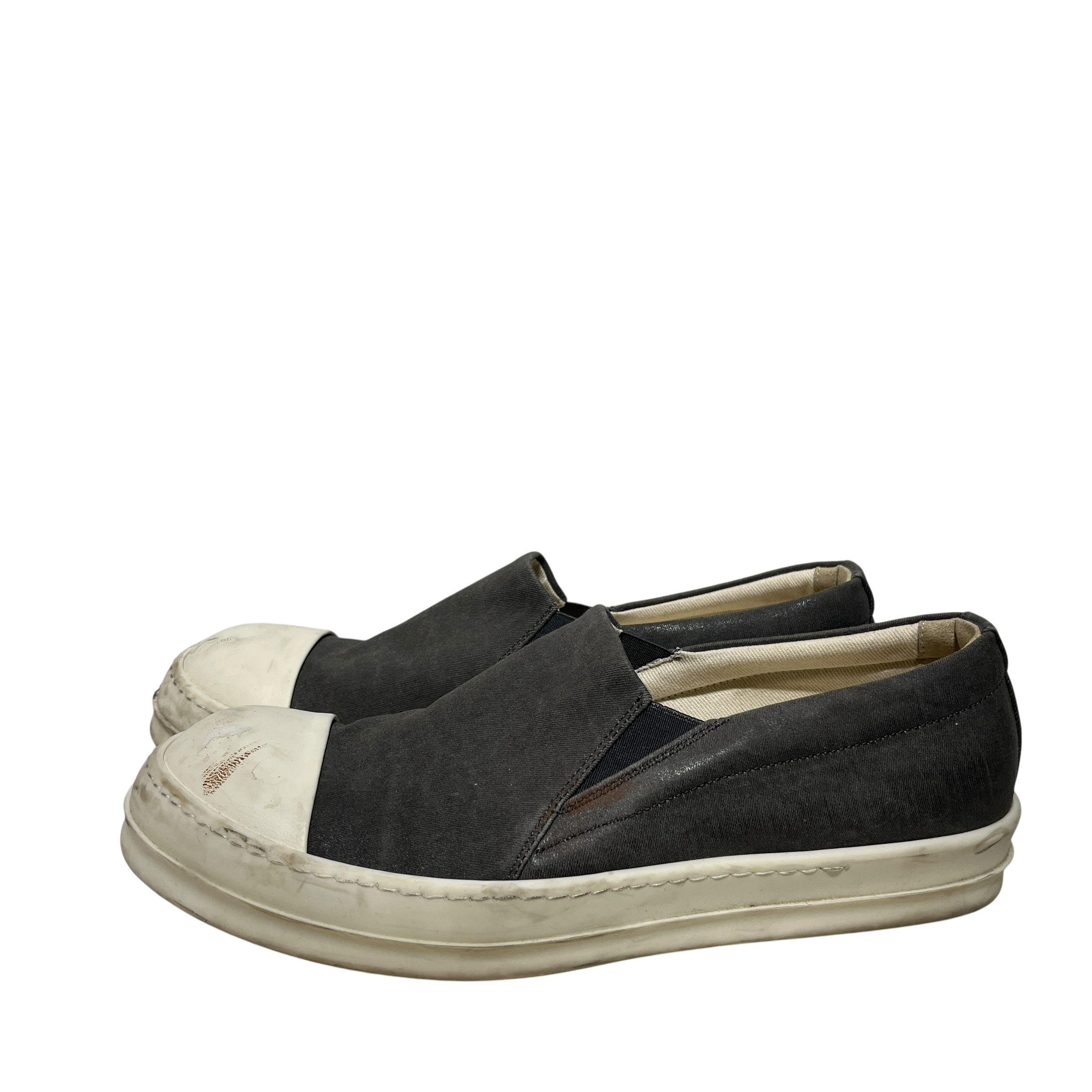 RICK OWENS DRKSHDW/Low-Sneakers/US 11.5/Polyester/GRY/BOAT SLIP ON DARK DUST view 2