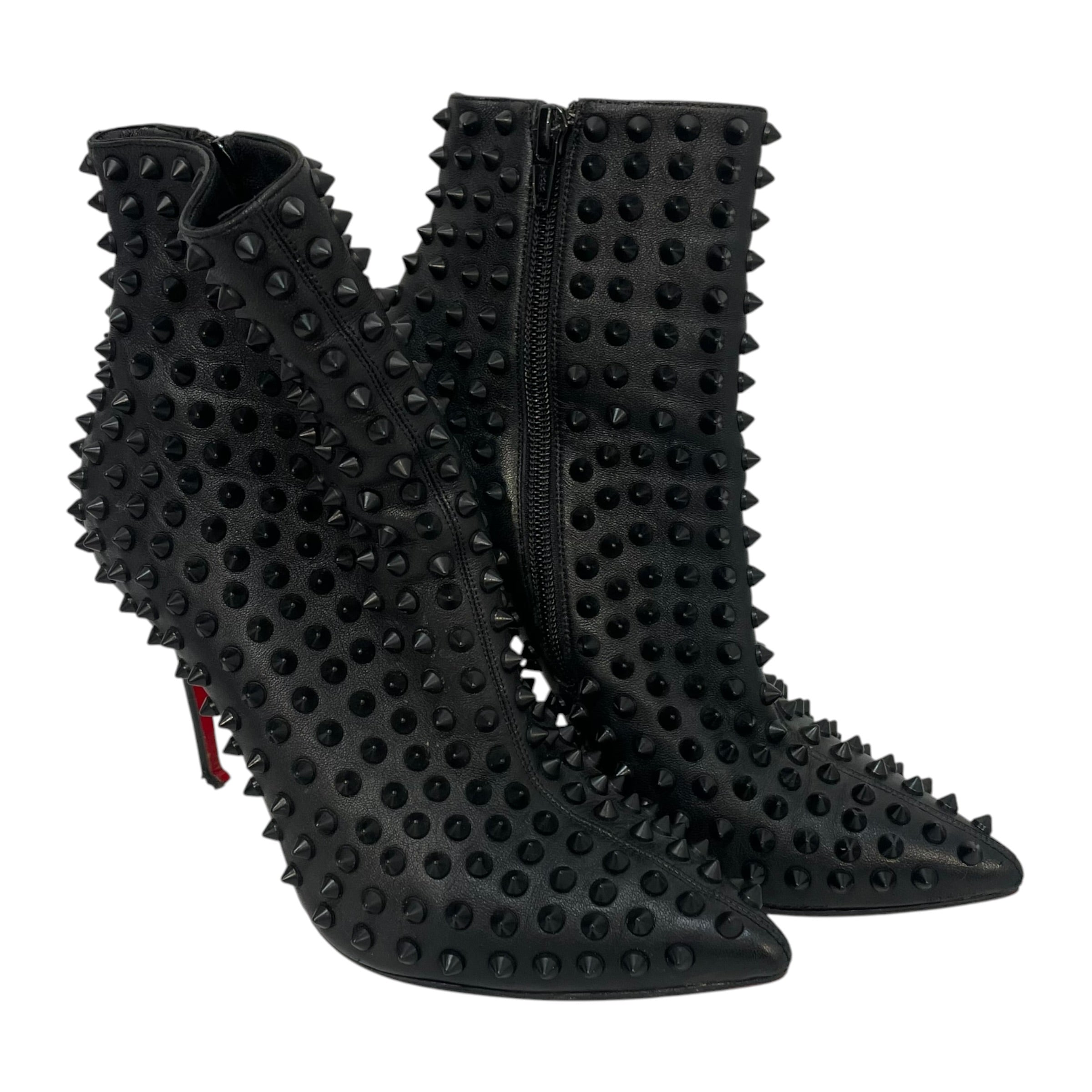 Christian Louboutin/Ankle Boots/EU 36.5/Leather/BLK/Side Zip/Snakilta all over Spikes view 1
