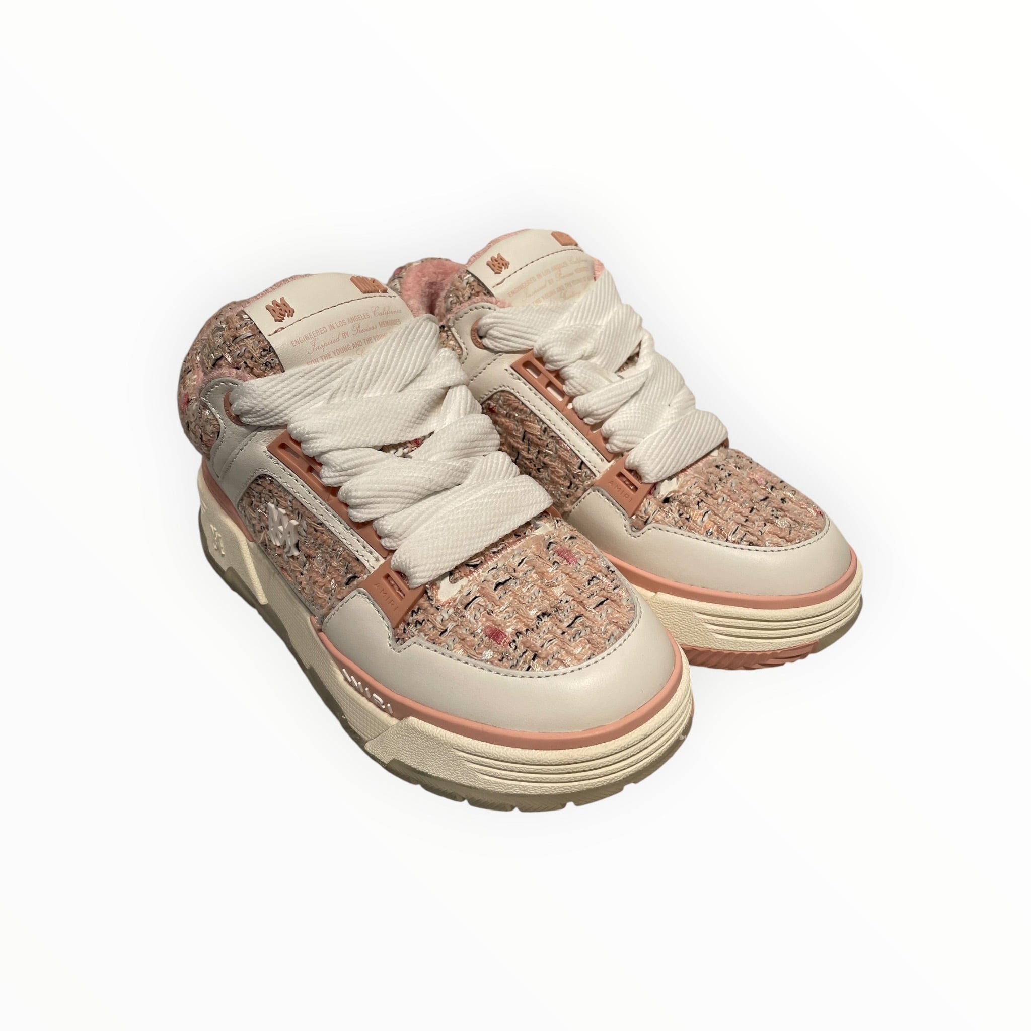AMIRI/Low-Sneakers/US 6/Cotton/PNK/tweed pattern view 1