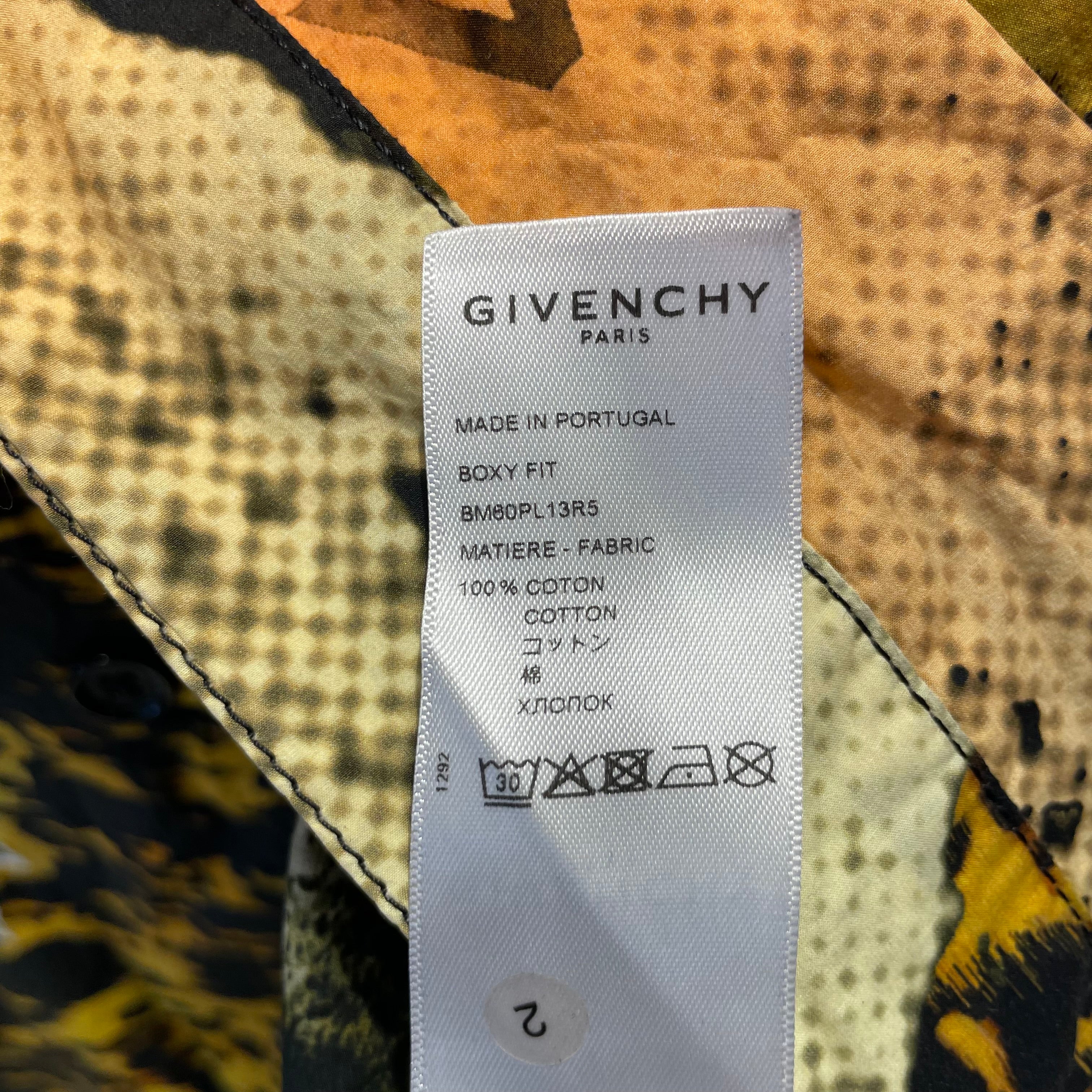 GIVENCHY/Shirt/M/Cotton/YEL/Animal Pattern/ALL OVER COLOR BUTTON UP view 4
