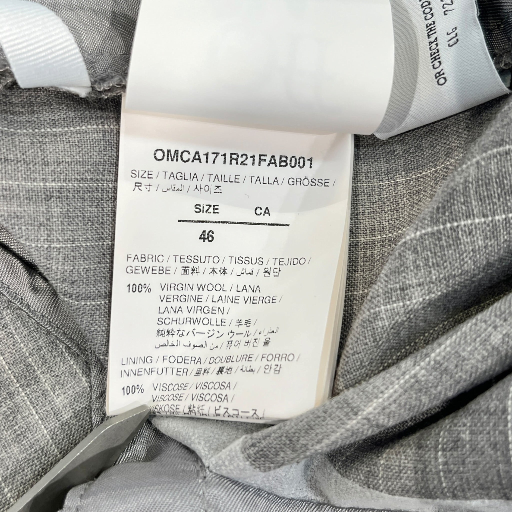 OFF-WHITE/Straight Pants/46/Cotton/GRY/Plaid/ view 4