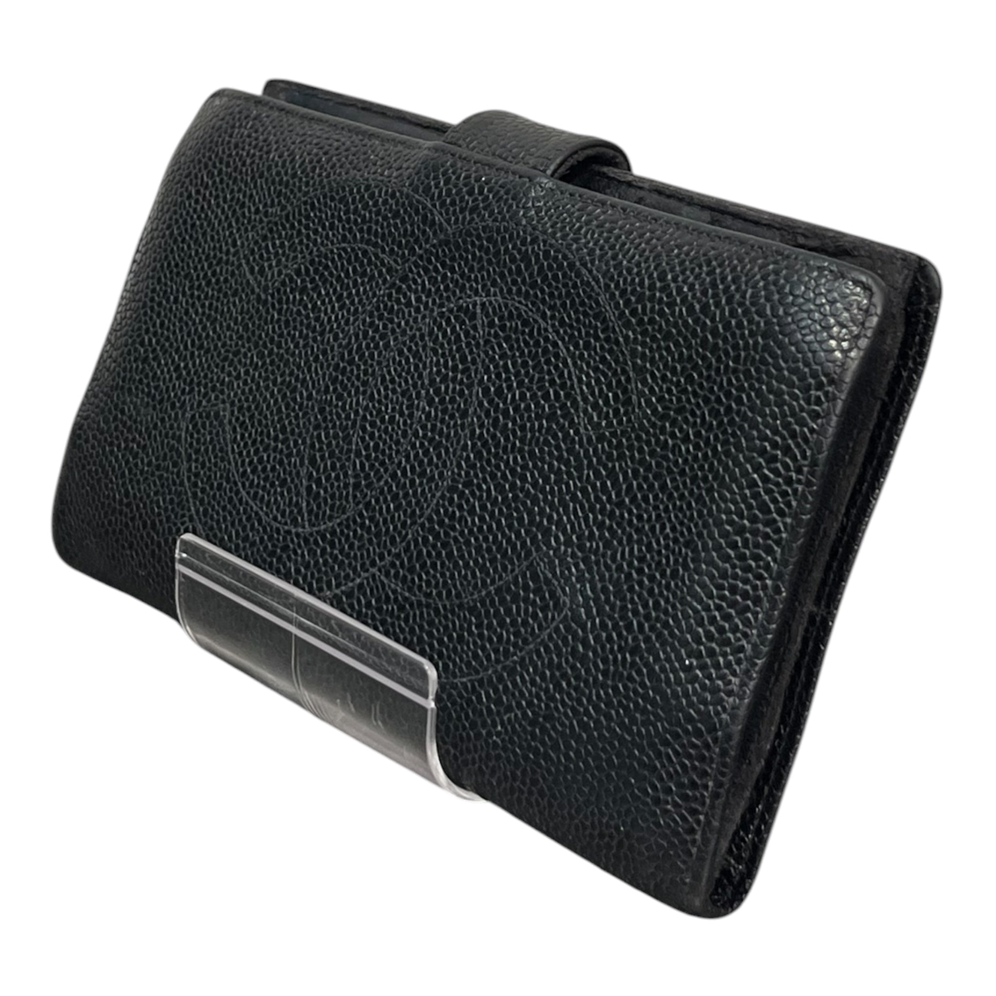CHANEL/Long Wallet/Leather/BLK/L's/double c view 1