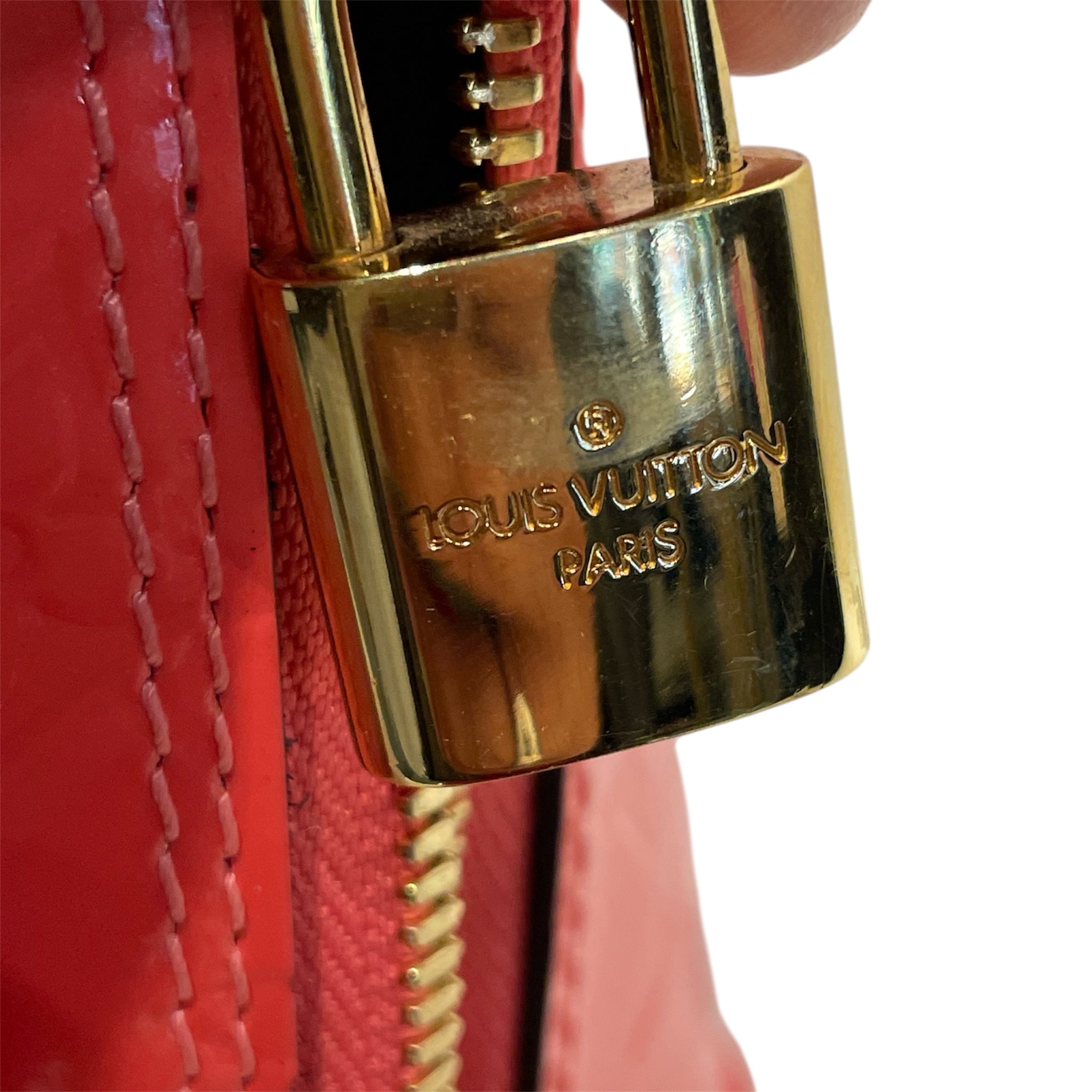 LOUIS VUITTON/Hand Bag/Monogram/Leather/RED/MONOGRAM VERNIS BAG view 9
