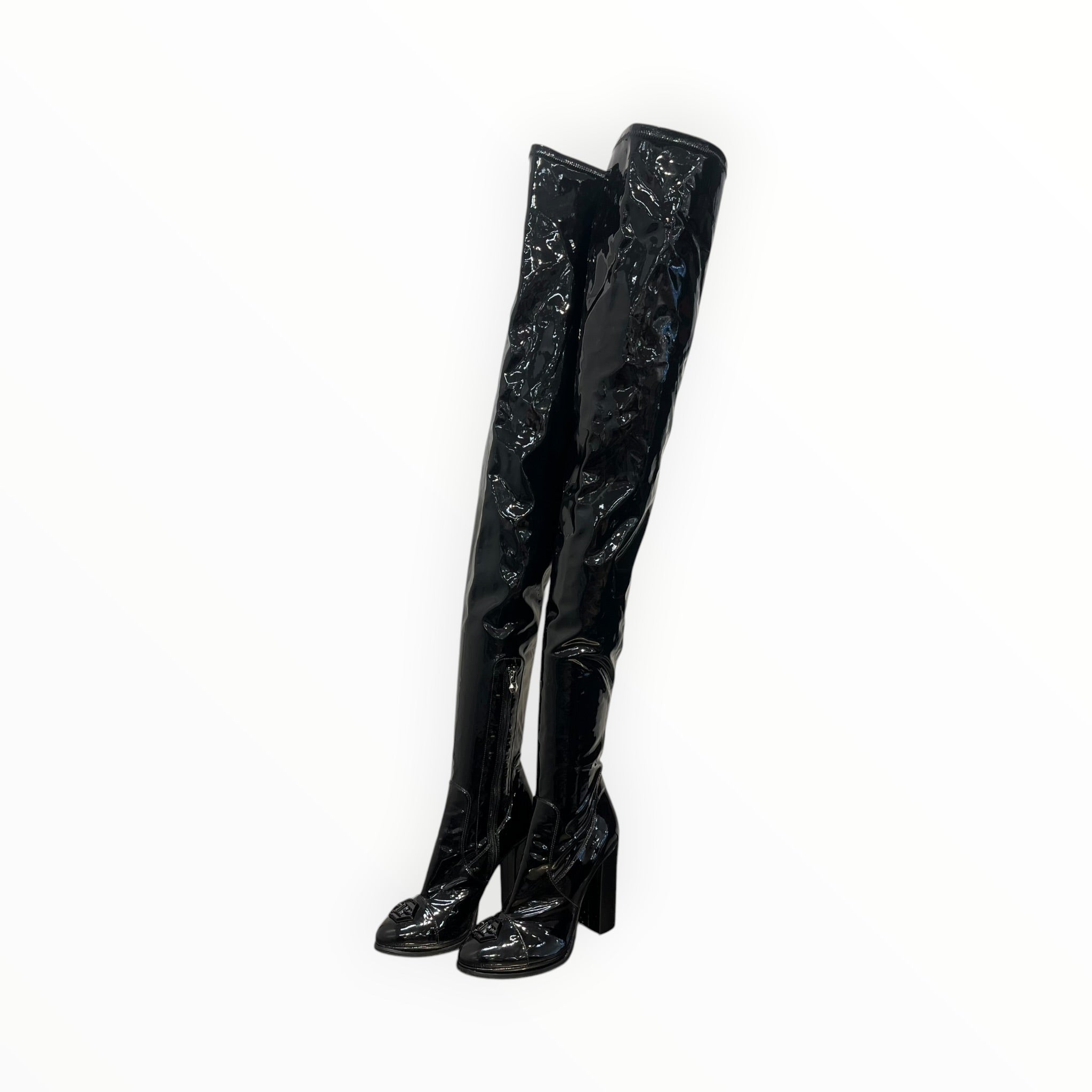PHILIPP PLEIN/Boots/EU 40/Faux Leather/BLK/Thigh High view 4