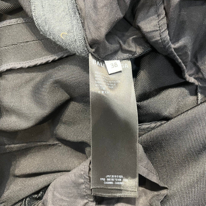 BALENCIAGA/Pants/38/Polyester/BLK/SILK STRIPE FLARE