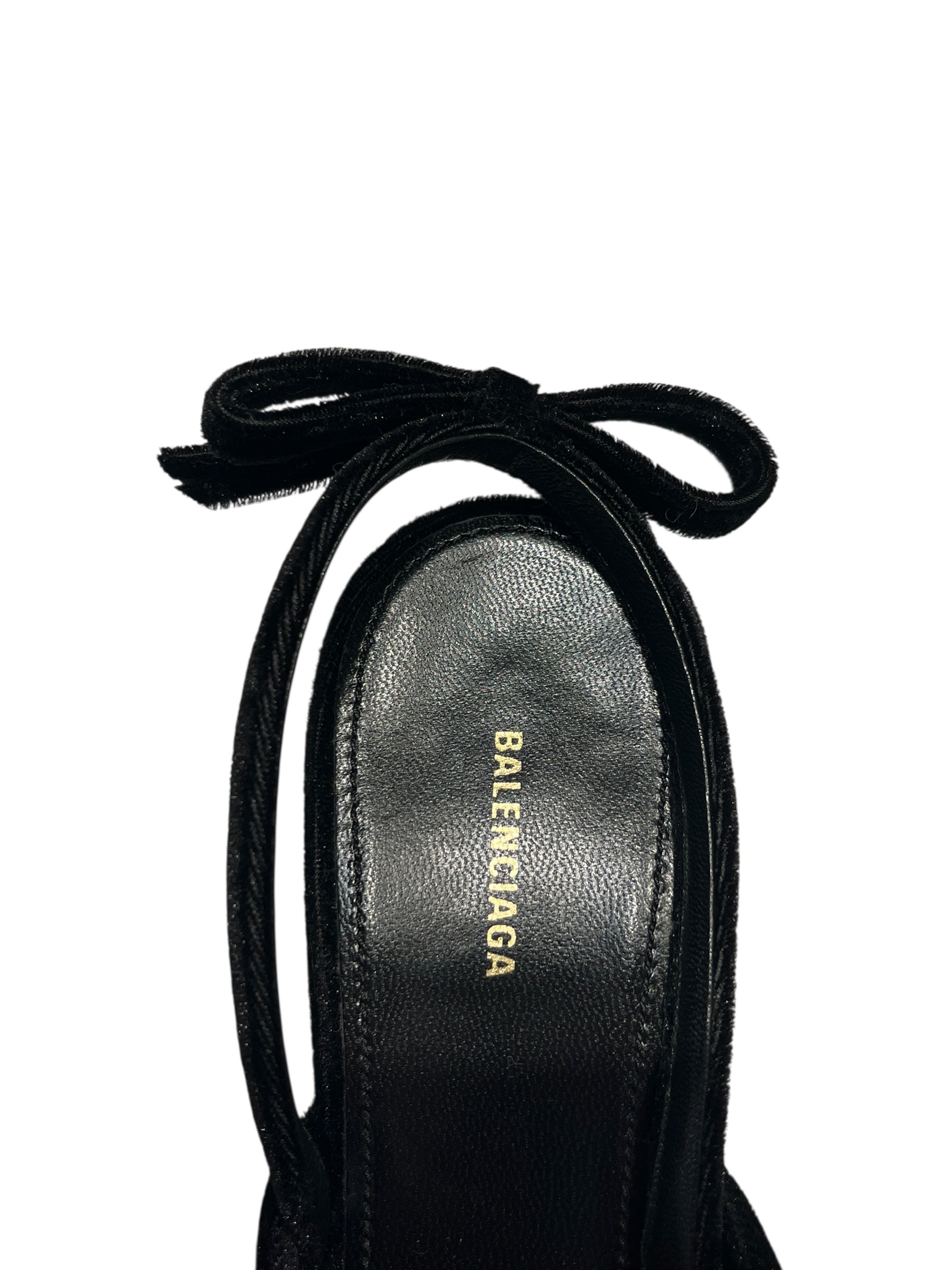 BALENCIAGA/Heels/EU 36.5/Suede/BLK/Black Velvet pointed toe view 3