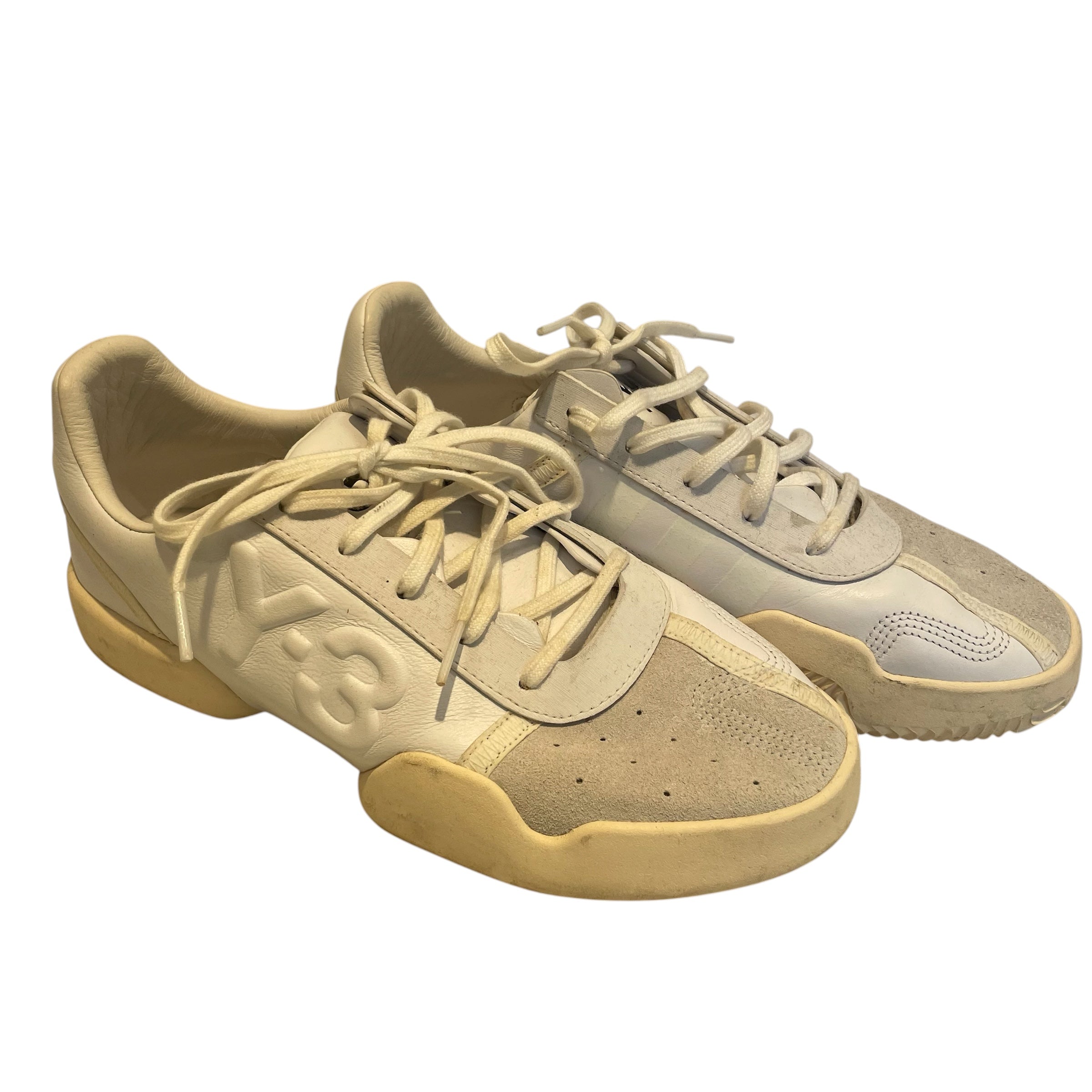 Y-3/Low-Sneakers/US 9/Leather/WHT/YOHJI YAMAMATO ADIDAS view 1