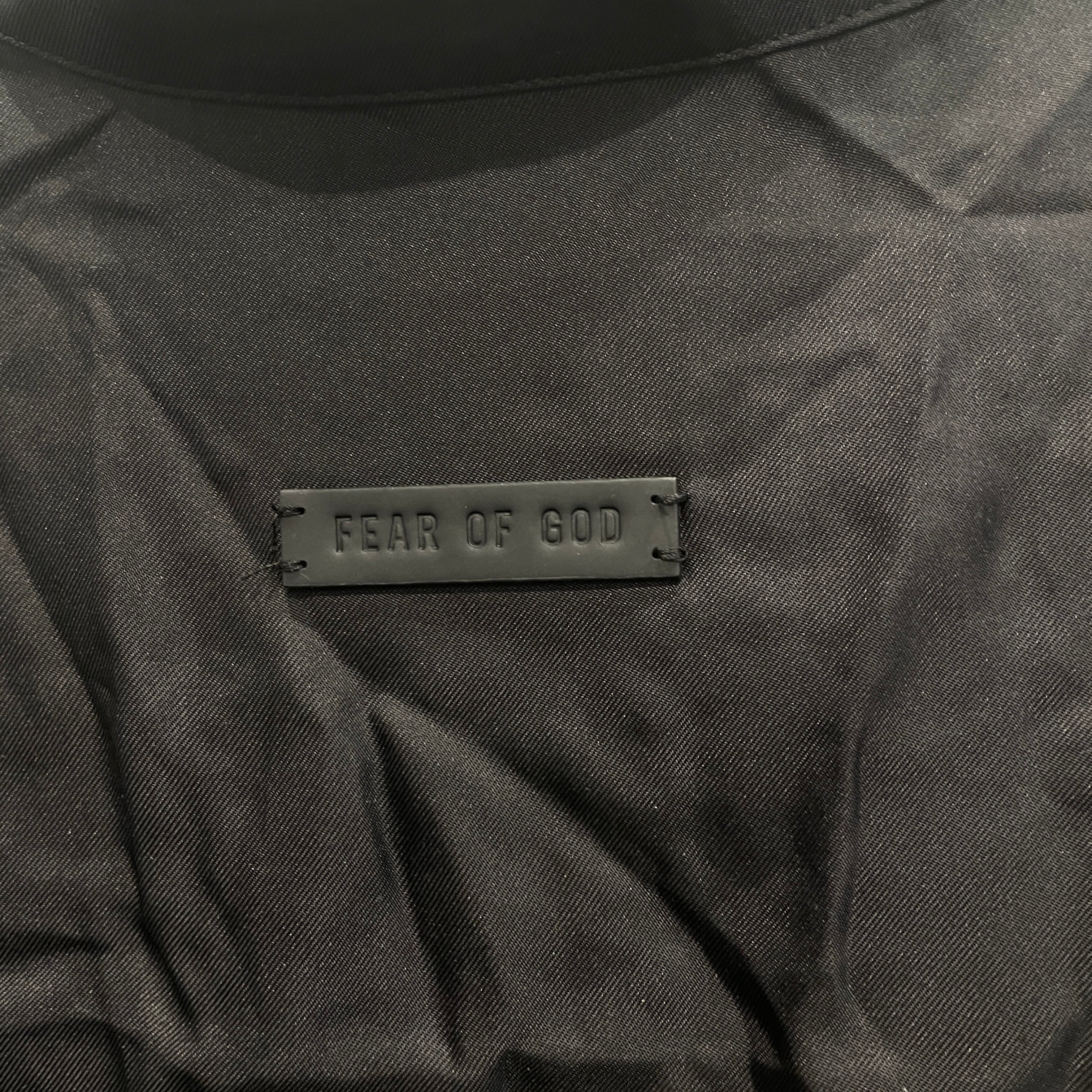 FEAR OF GOD/LS Shirt/S/Rayon/BLK/QUARTER BUTTON UP view 4