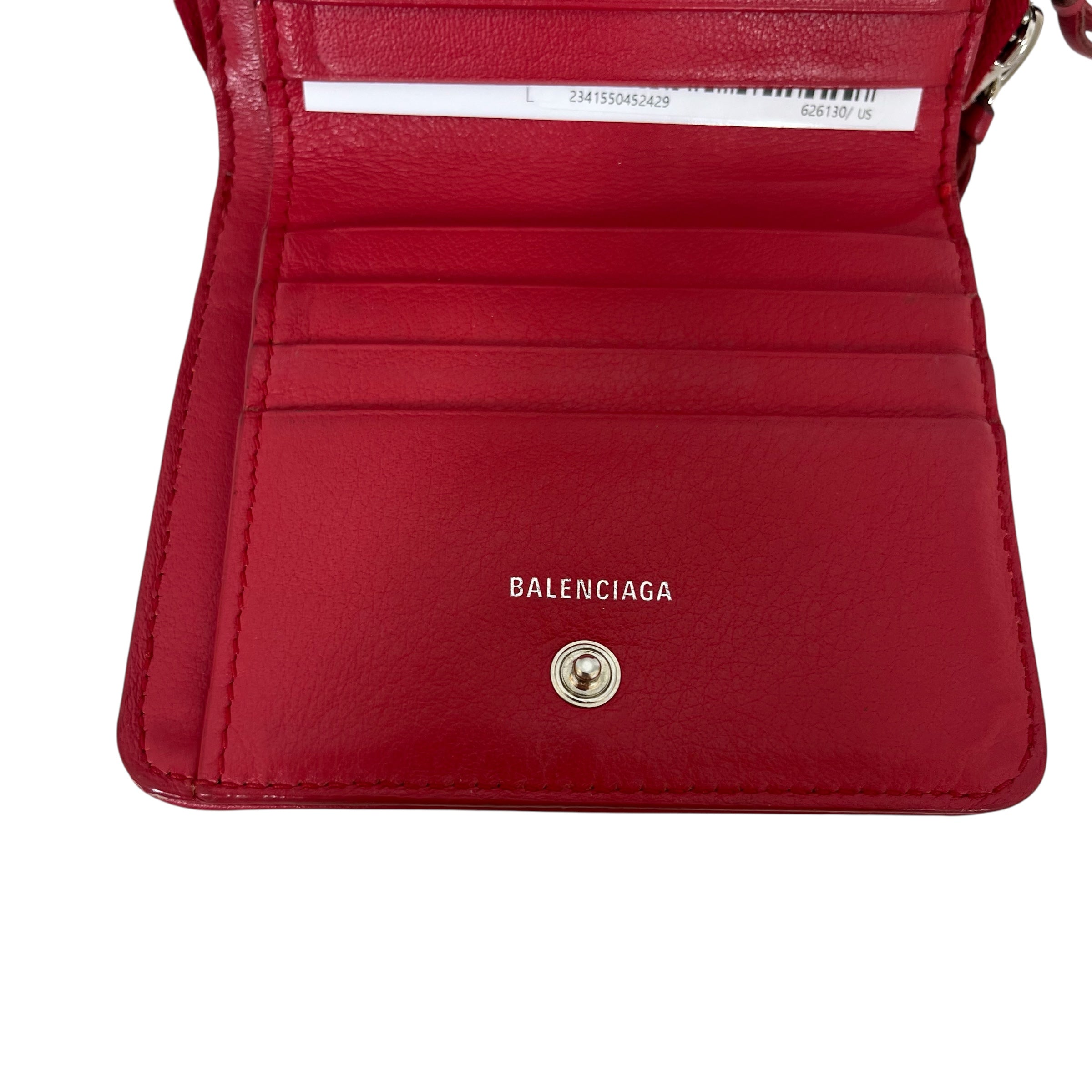 BALENCIAGA/Bifold Wallet/Leather/RED/ view 4