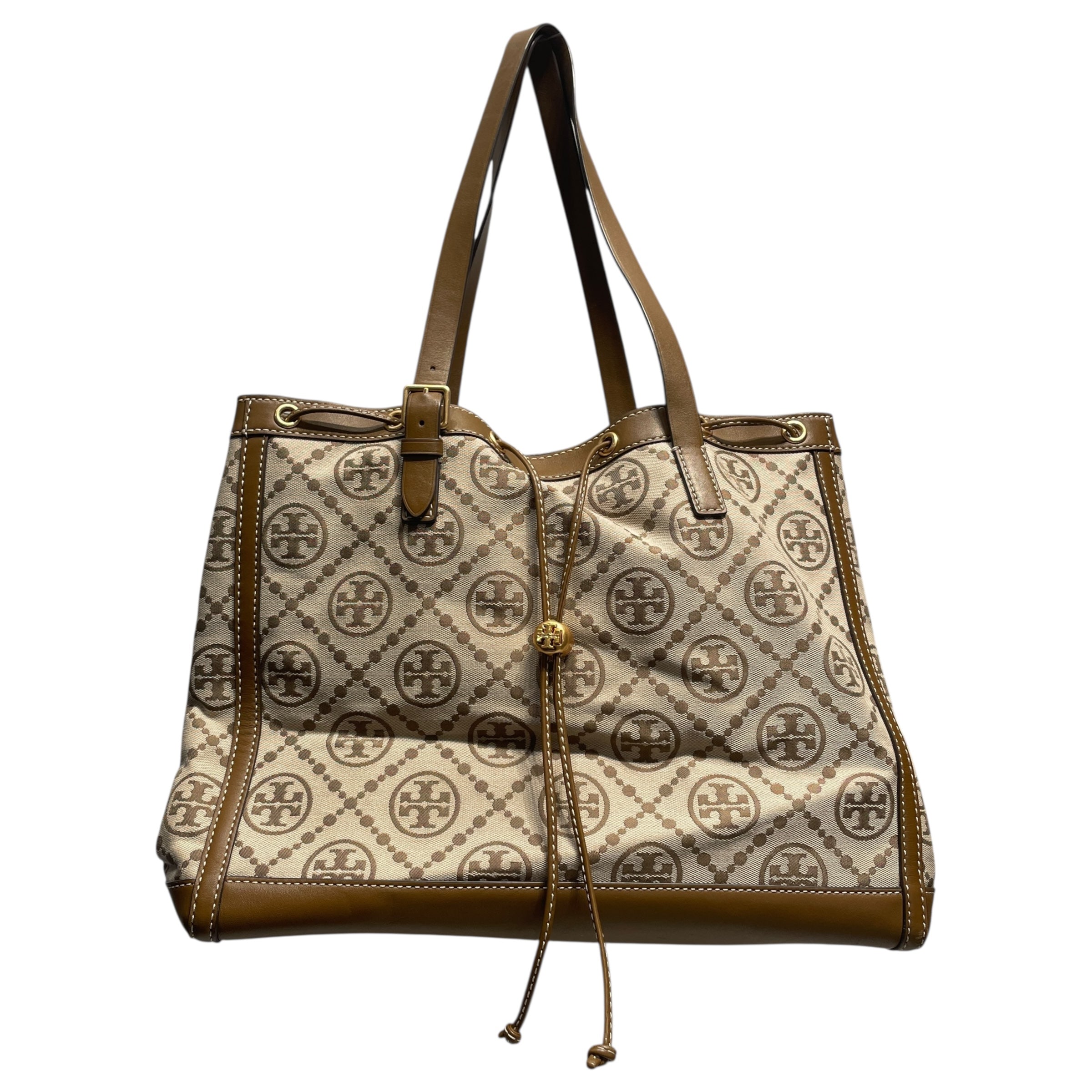 TORY BURCH/Hand Bag/Monogram/Leather/BRW/TORY BURCH JACQUARD BELL BAG view 1