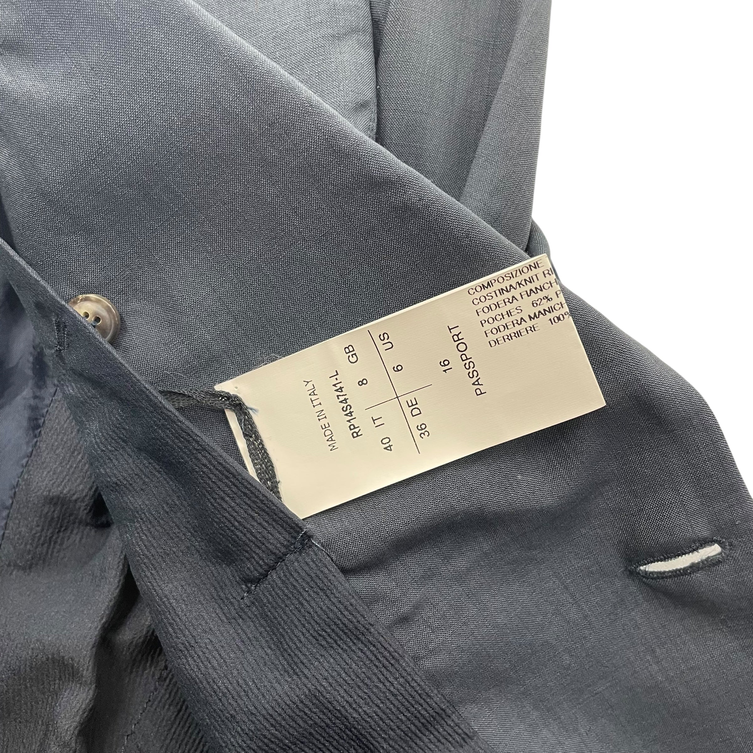 Rick Owens/Tailored Jkt/6/Wool/BLU/ONE BUTTON FRONT POCKETS view 3