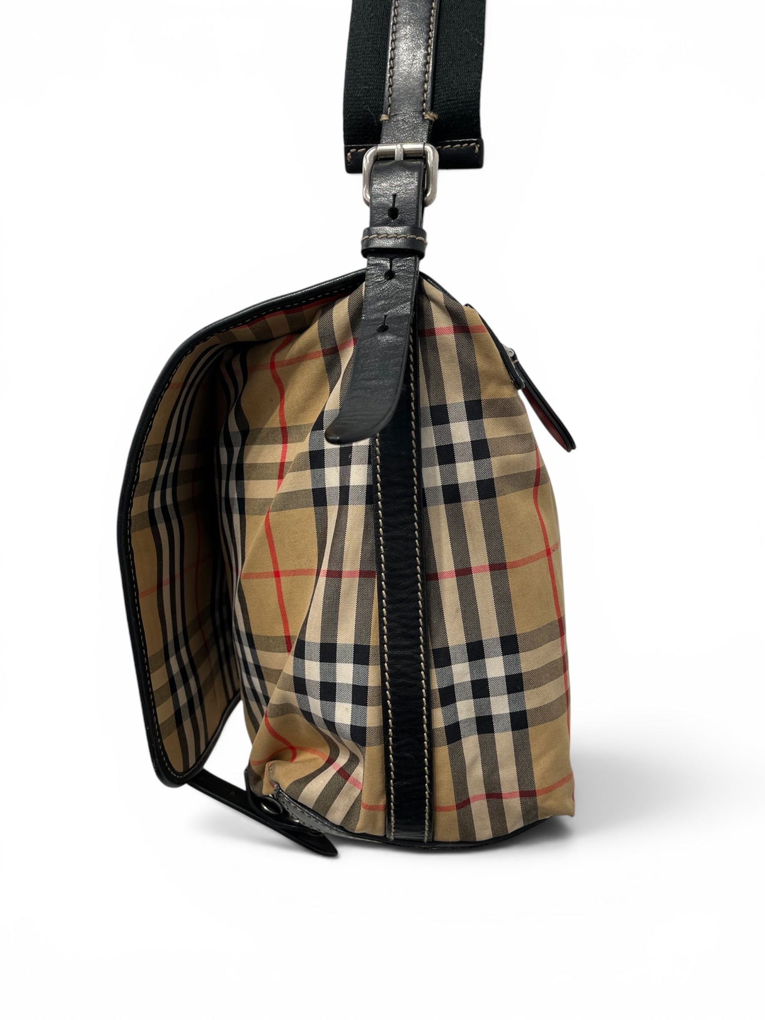 BURBERRY/Cross Body Bag/Plaid/CML/CANVAS MESSANGER BAG view 4