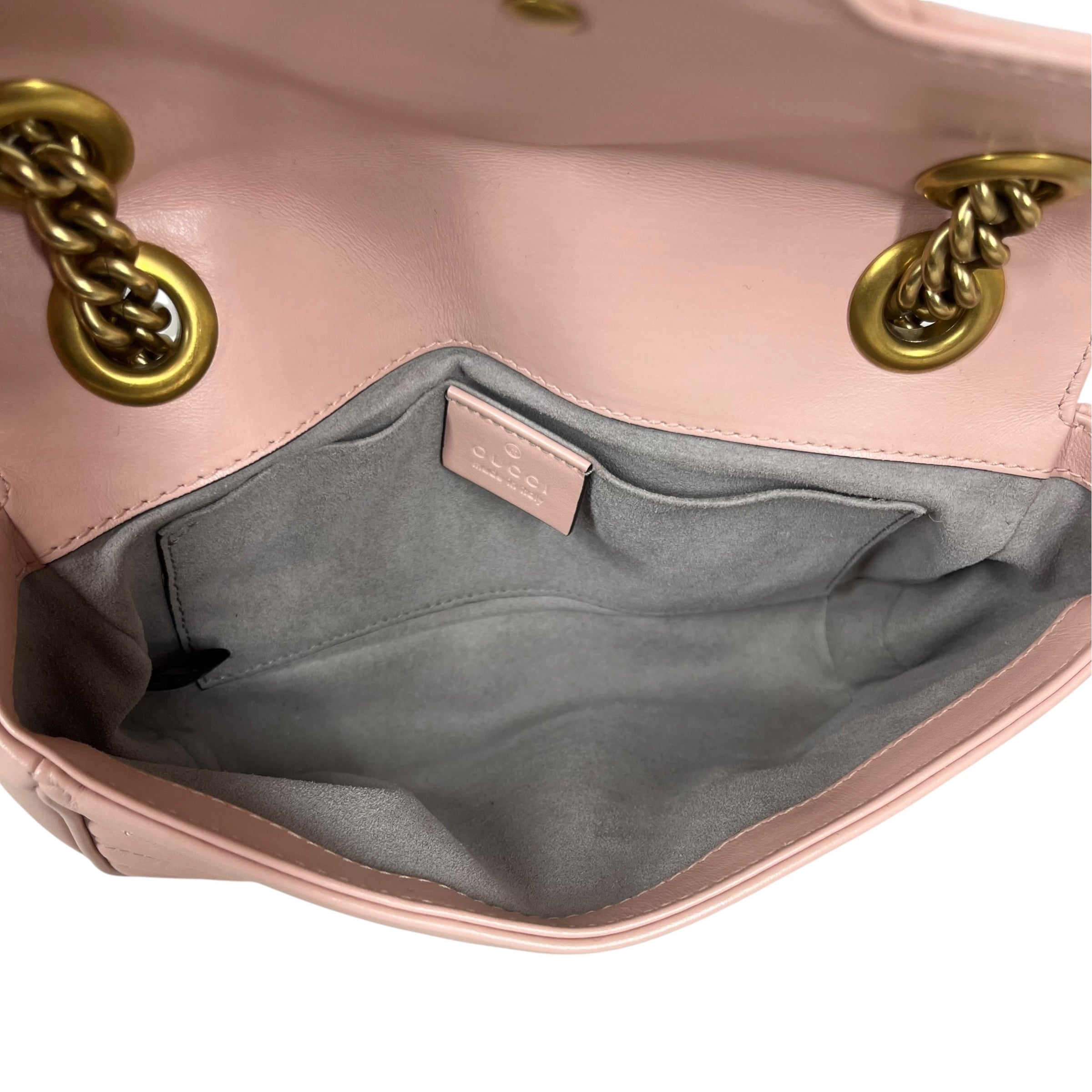 GUCCI/Cross Body Bag/Leather/PNK/Small Marmont Flap view 4