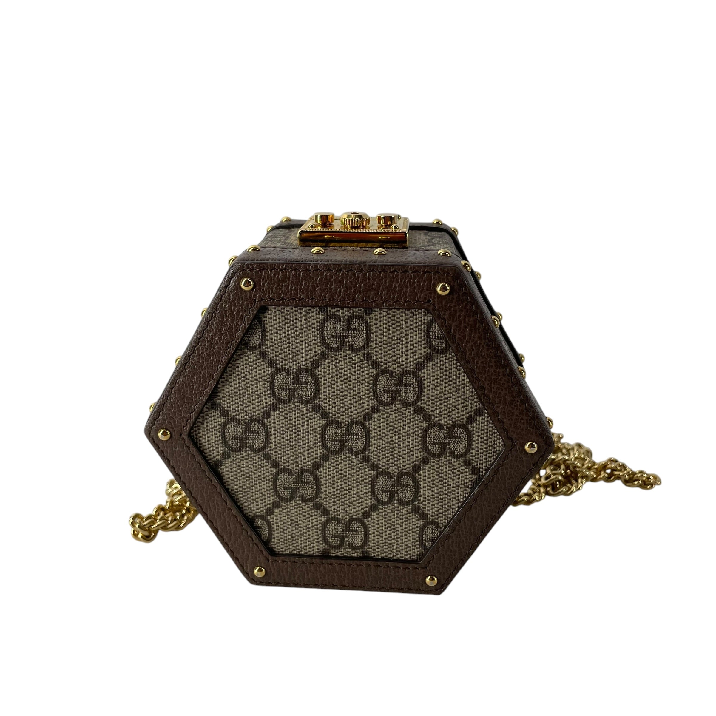 GUCCI/Cross Body Bag/Monogram/Leather/KHK/HODIERNUM HEXAGON BAG view 4