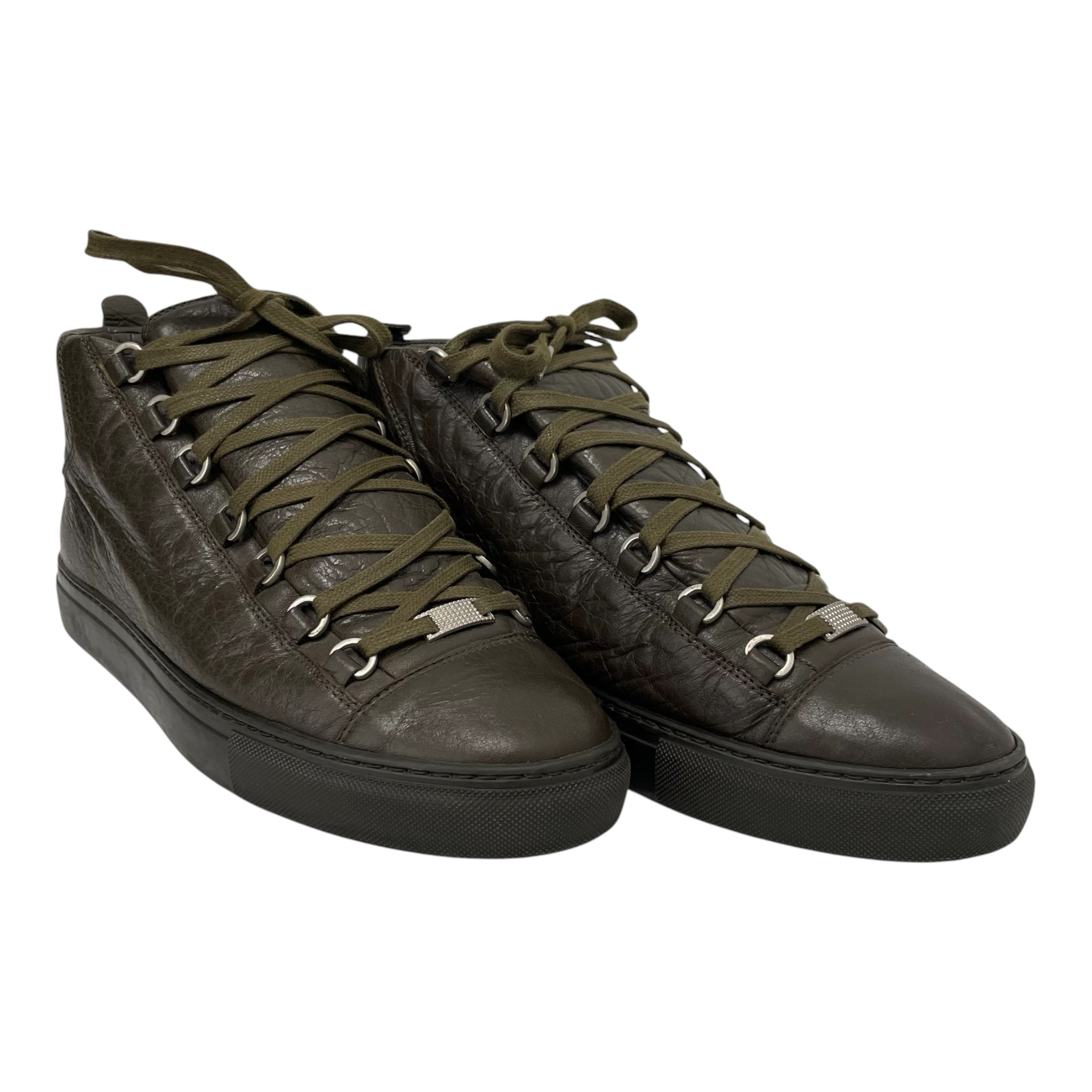 BALENCIAGA/Hi-Sneakers/US 10/Leather/GRN/Olive green view 1
