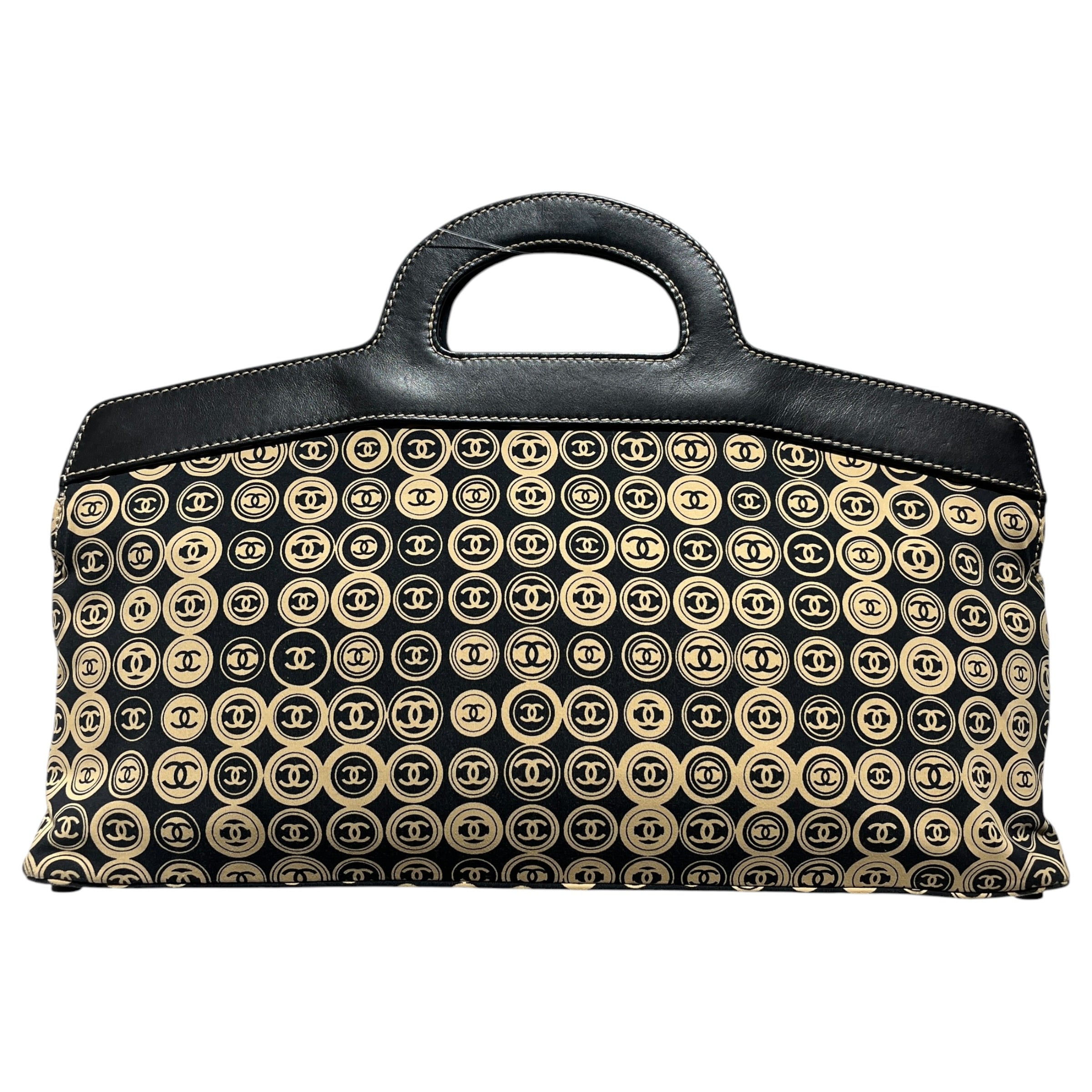 CHANEL/Hand Bag/All Over Print/BLK/Circle Logo Mark 2003 Framed view 1