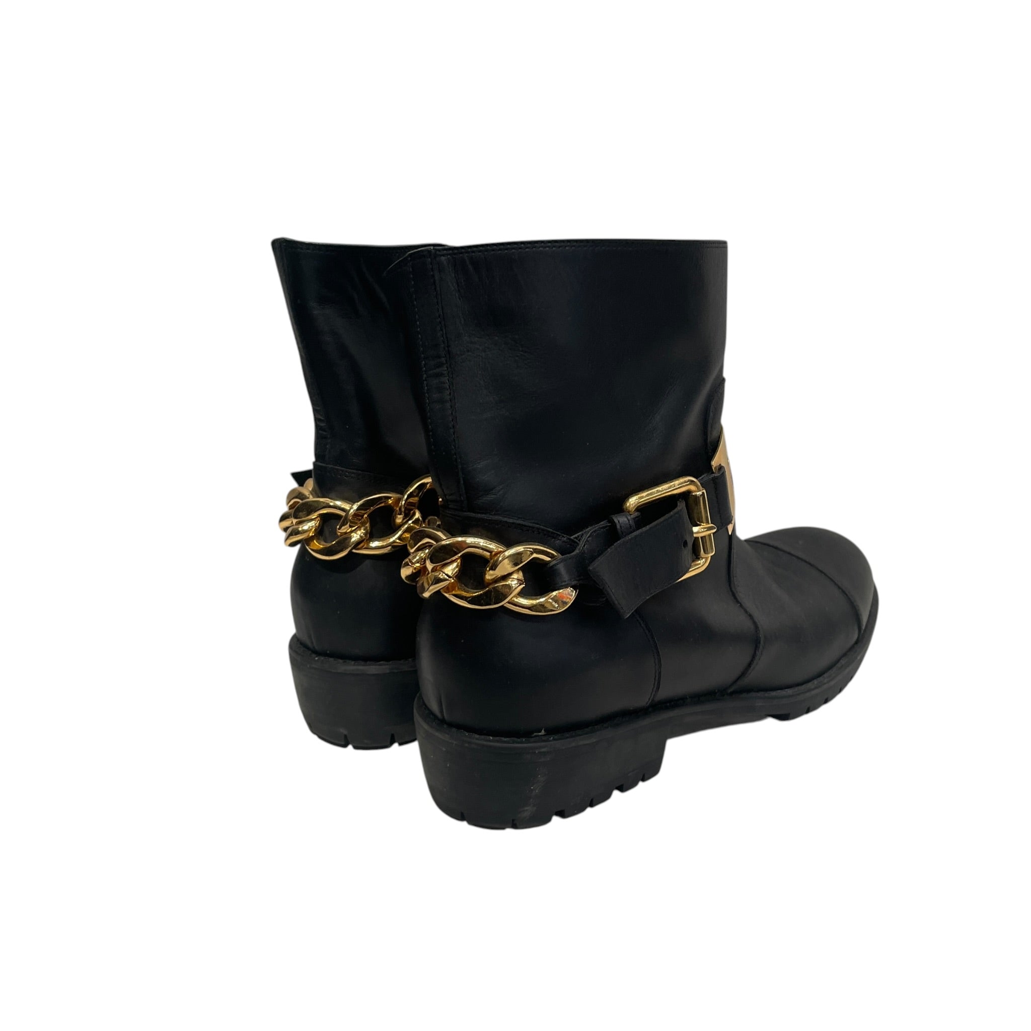 Giuseppe Zanotti/Boots/EU 41/Leather/BLK/BIG GOLD CHAIN HEEL view 2