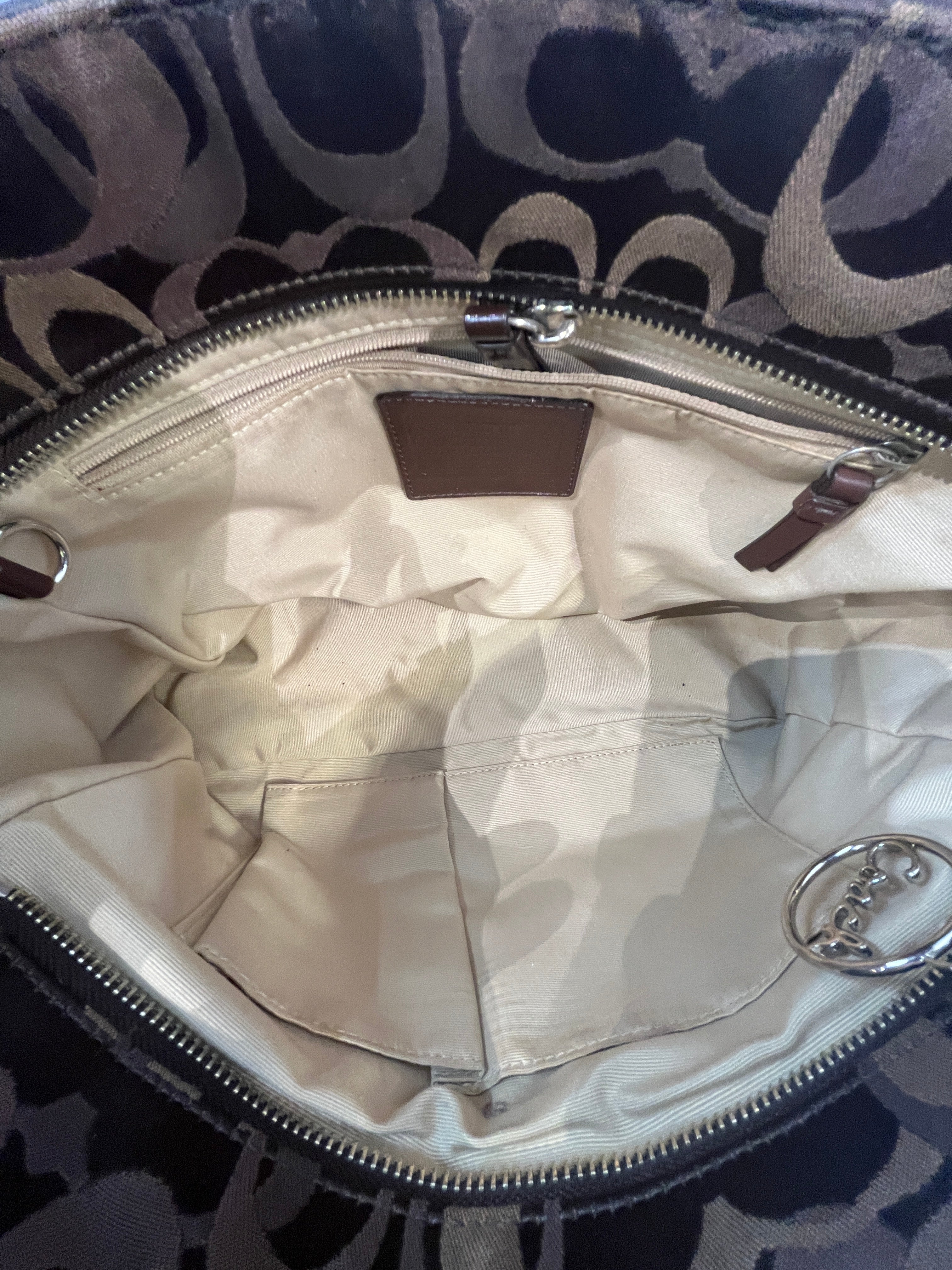 COACH/Tote Bag/Monogram/BRW/GALLERY TOTE TURNLOCK view 1
