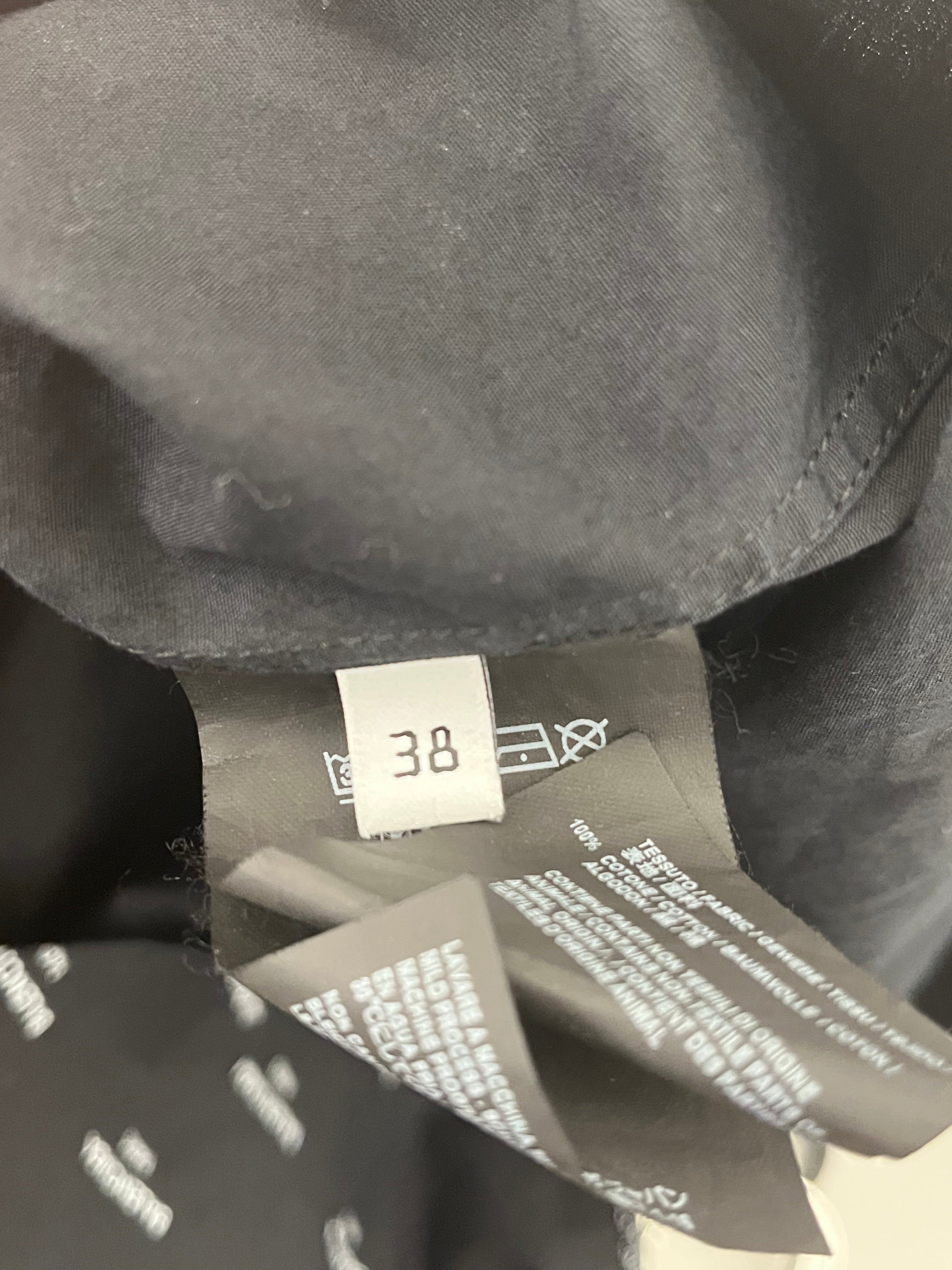 BALENCIAGA/Shirt/38/Cotton/BLK/Monogram/BUTTON COLLAR WHITE LOGO view 5