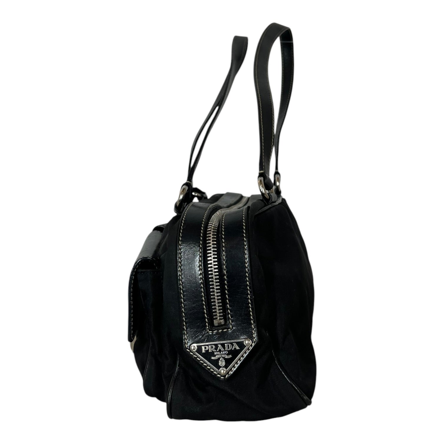 PRADA/Hand Bag/Nylon/BLK/Vintage Tessuto Shoulder Bag view 4