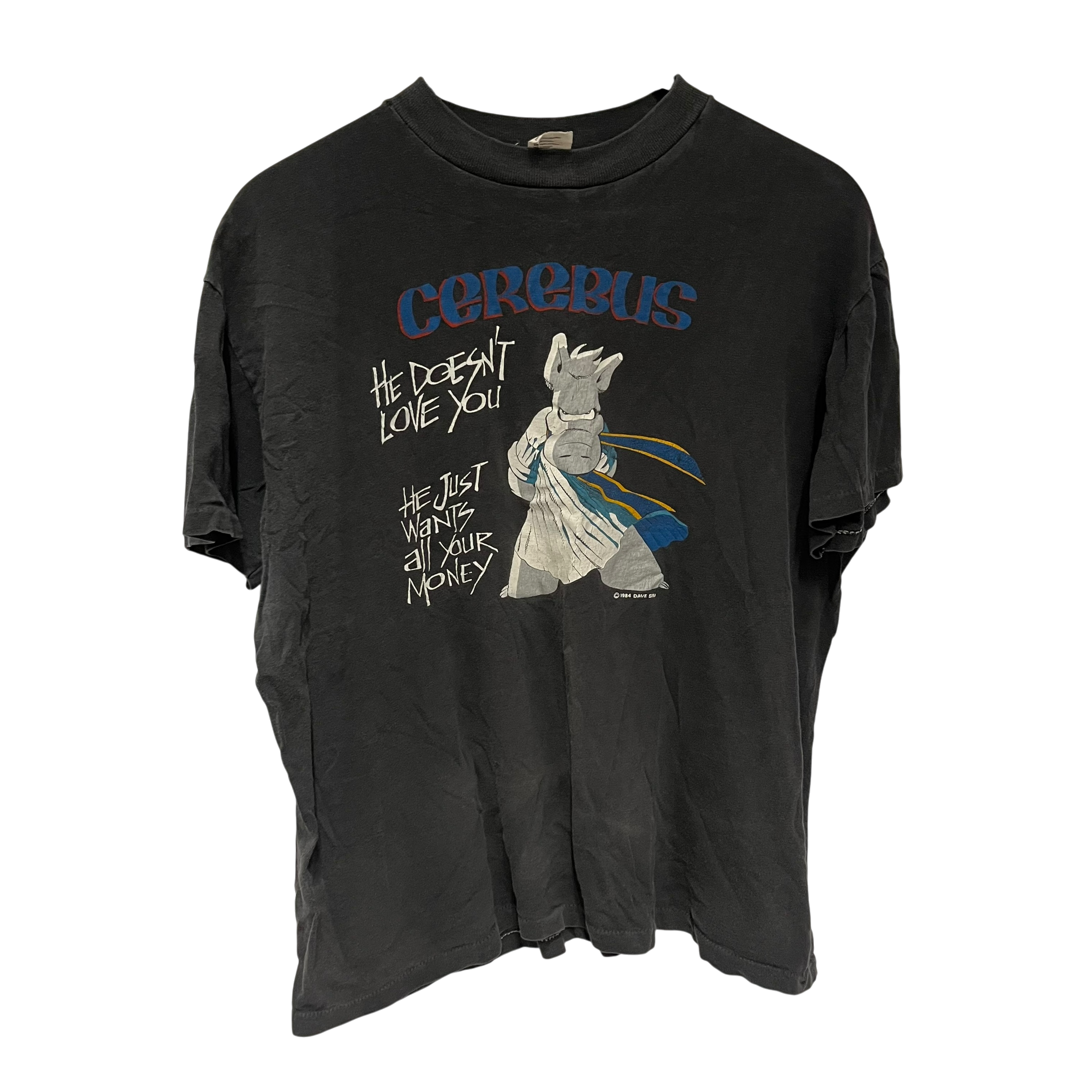 Vintage/T-Shirt/XL/Cotton/BLK/1984 cerebus view 1
