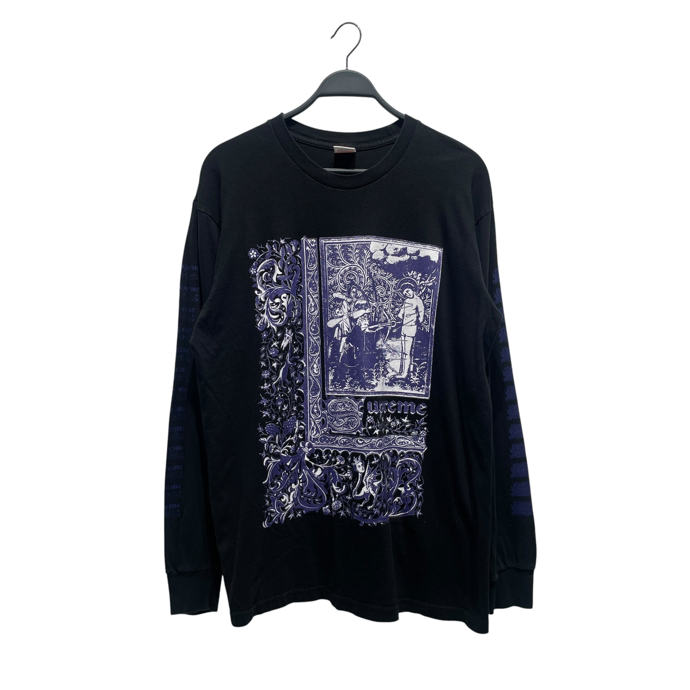 Supreme/T-Shirt/L/Cotton/BLK/BLACK SUPREME SHIRT W/ PURPLE view 1