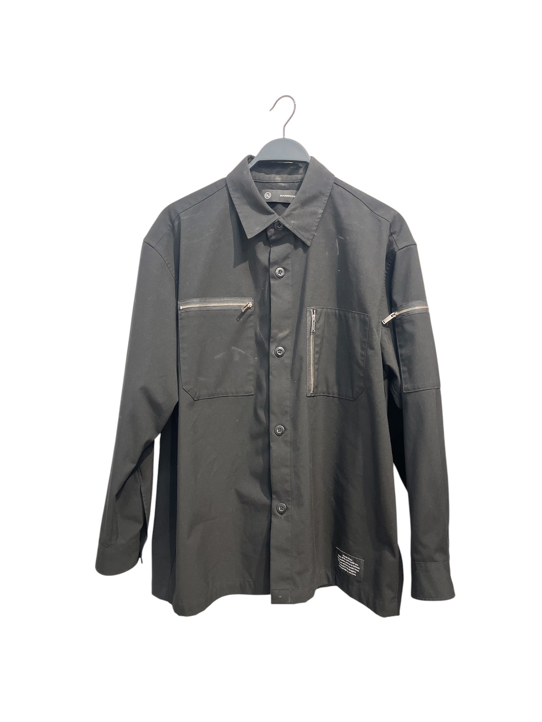 UNDERCOVER/LS Shirt/L/Cotton/BLK/SILVER HARDWARE POCKETS view 1