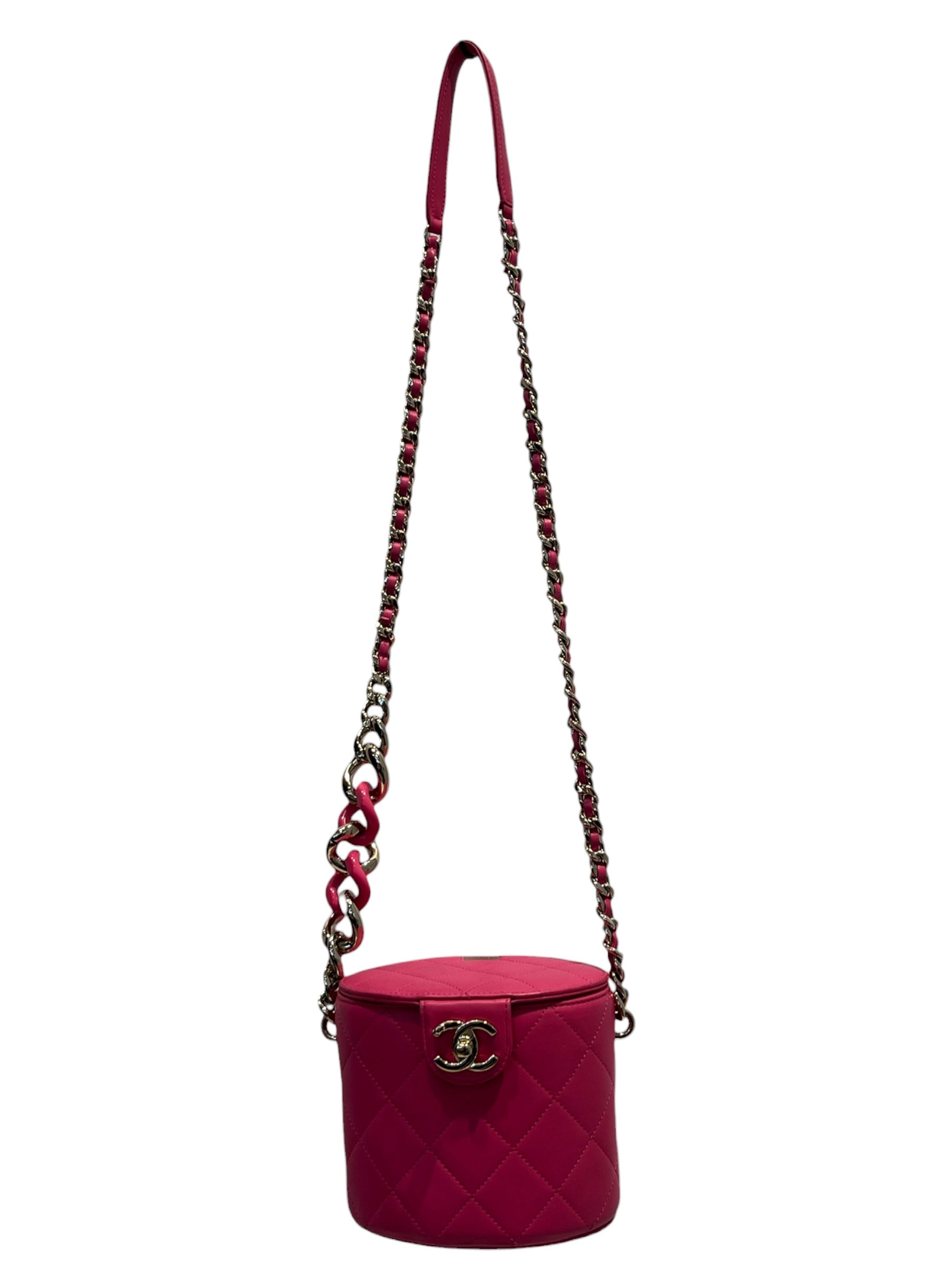 CHANEL/Cross Body Bag/Leather/PNK/Chain Vanity Case view 1